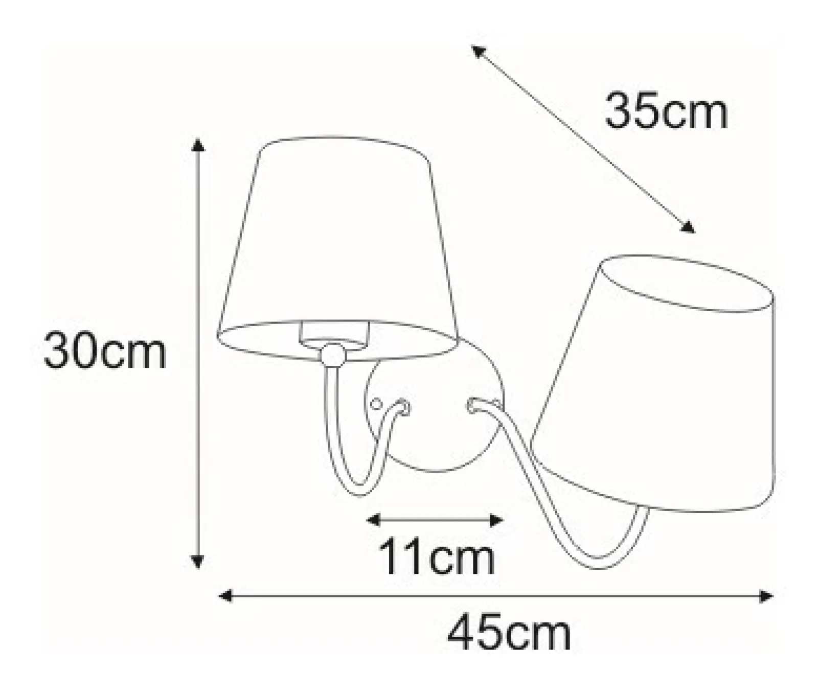 Sklep Kaja Dwuramienna, biała lampa z abażurami K-4024 SIENA WHITE | Kaja* Kinkiety Tradycyjne