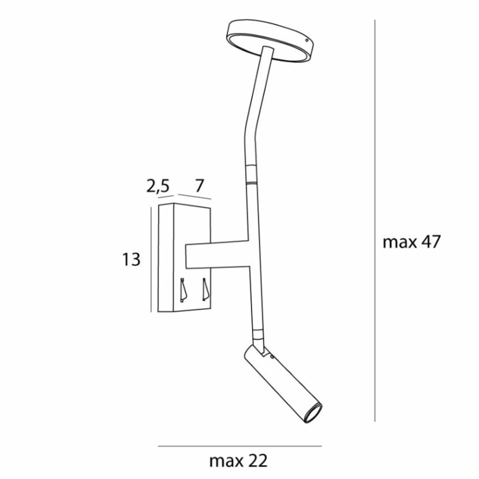 Sklep Kaja Dwuramienna lampa ścienna do sypialni MX W0349 IBIZA | Kaja* Lampy Led