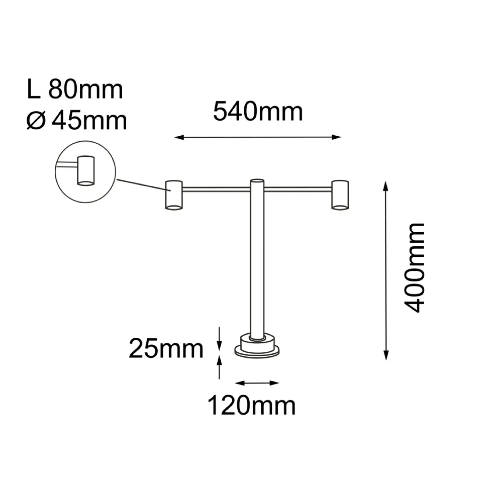 Sklep Kaja Dwuramienna lampa ogrodowa 40cm ANT 9921 NISEKO | Kaja Oświetlenie* Lampy Ogrodowe Stojące