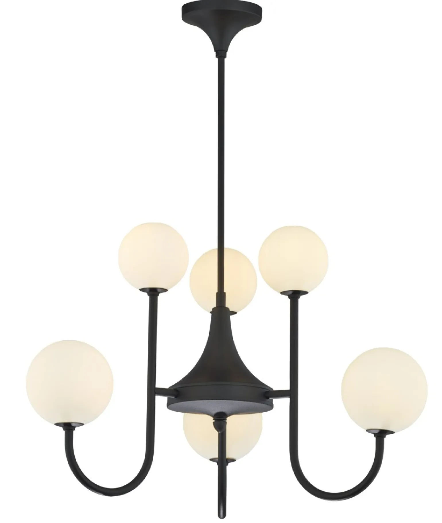 Best Sale Efektowna, czarna lampa wisząca, sześć kloszy JUP 1947 z serii SELEN Żyrandole Nowoczesne