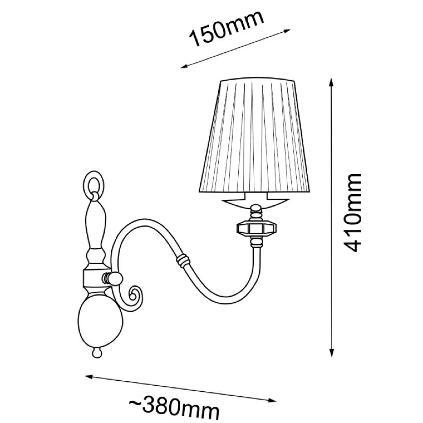 Sklep Kaja Efektowna, elegancka lampa ścienna glamour ANT 8395 LILOSA | Kaja* Kinkiety Tradycyjne