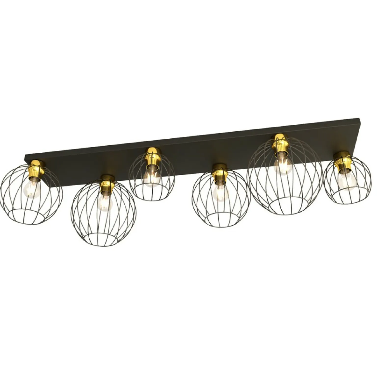 Discount Efektowna lampa sufitowa, czarno-złota 1370/6 z serii NEST Żyrandole Nowoczesne