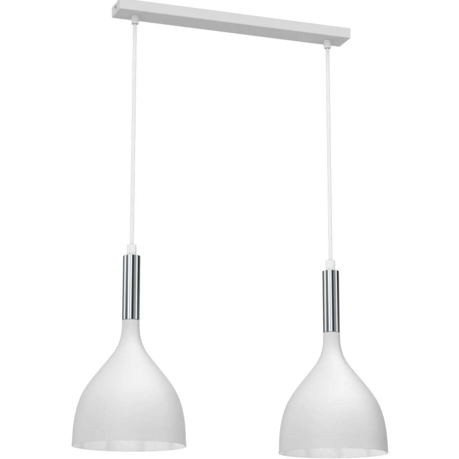 Store Efektowna lampa wisząca, biało-srebrna LX 3957 z serii NOAK | Kaja Żyrandole Nowoczesne