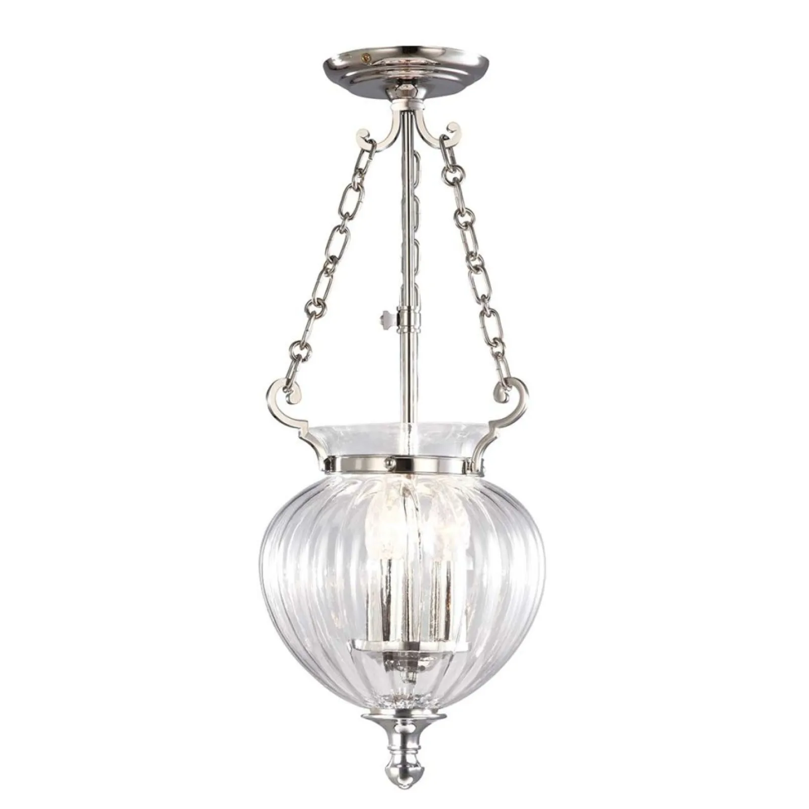 Sklep Kaja Efektowna lampa wisząca, srebrna FP-P-S-POL-NCKL z serii FINSBURY PARK* Randole Tradycyjne