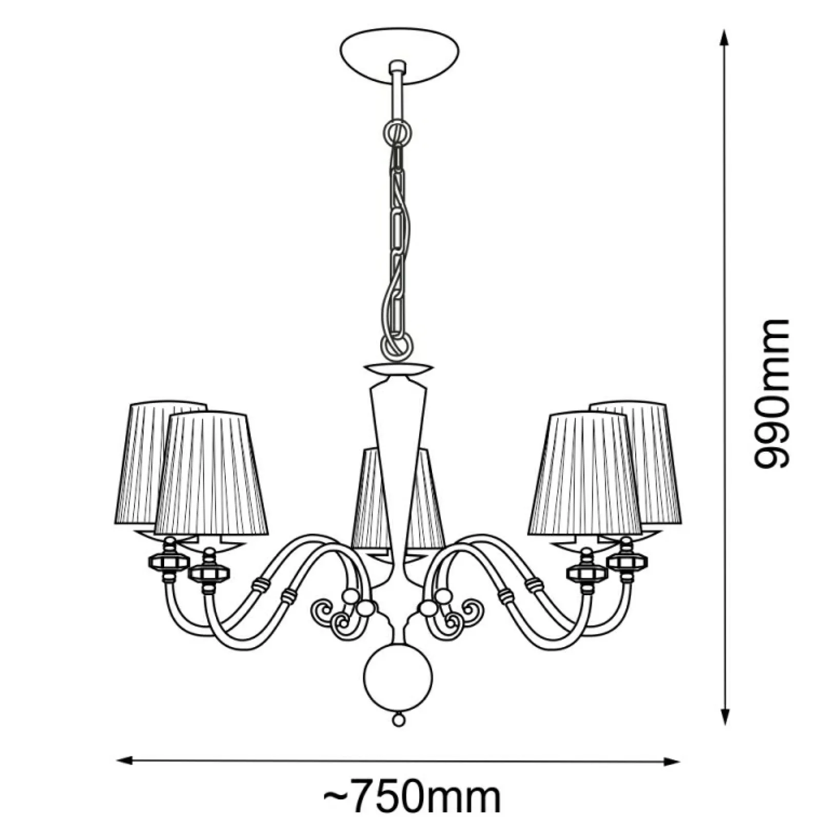 Sklep Kaja Efektowna lampa wisząca w stylu glamour ANT 8679 LILOSA | Kaja* Żyrandole Z Abażurem | Randole Tradycyjne