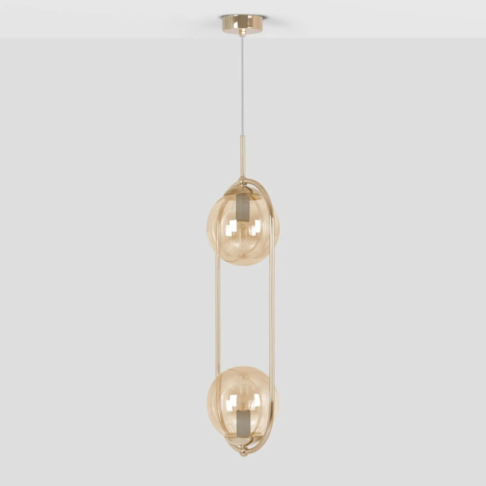 Sklep Kaja Efektowna lampa wisząca z bursztynowymi kloszami K-5397 z serii SVEN* Żyrandole Z Kloszami | Żyrandole Nowoczesne