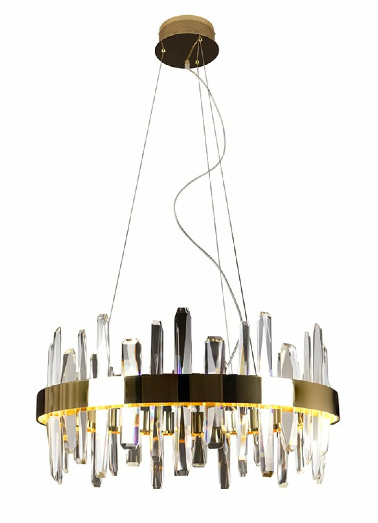 Store Efektowna lampa wisząca z kryształami MX P0421 PRINCE | Kaja Żyrandole Nowoczesne