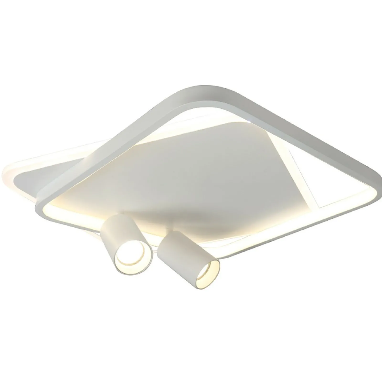 Sklep Kaja Efektowna, ledowa lampa sufitowa LP-0612/2C SQUARE WH PARMA | Kaja* Plafony Nowoczesne | Lampy Led