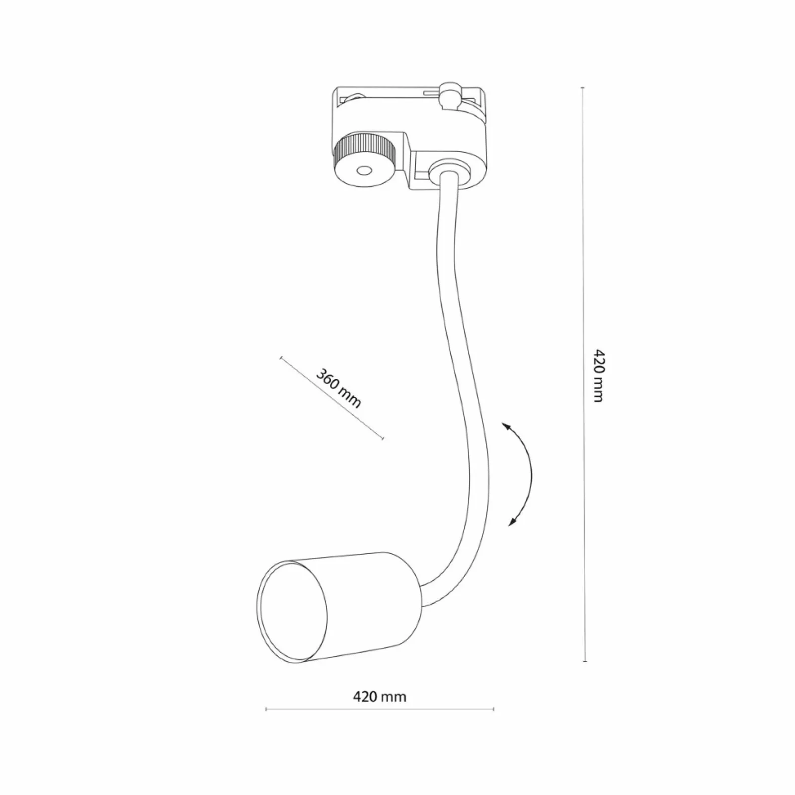 Sklep Kaja Elastyczna lampa do szyny jednofazowej TK 4955 TRACER | Kaja* Szynoprzewody Natynkowe