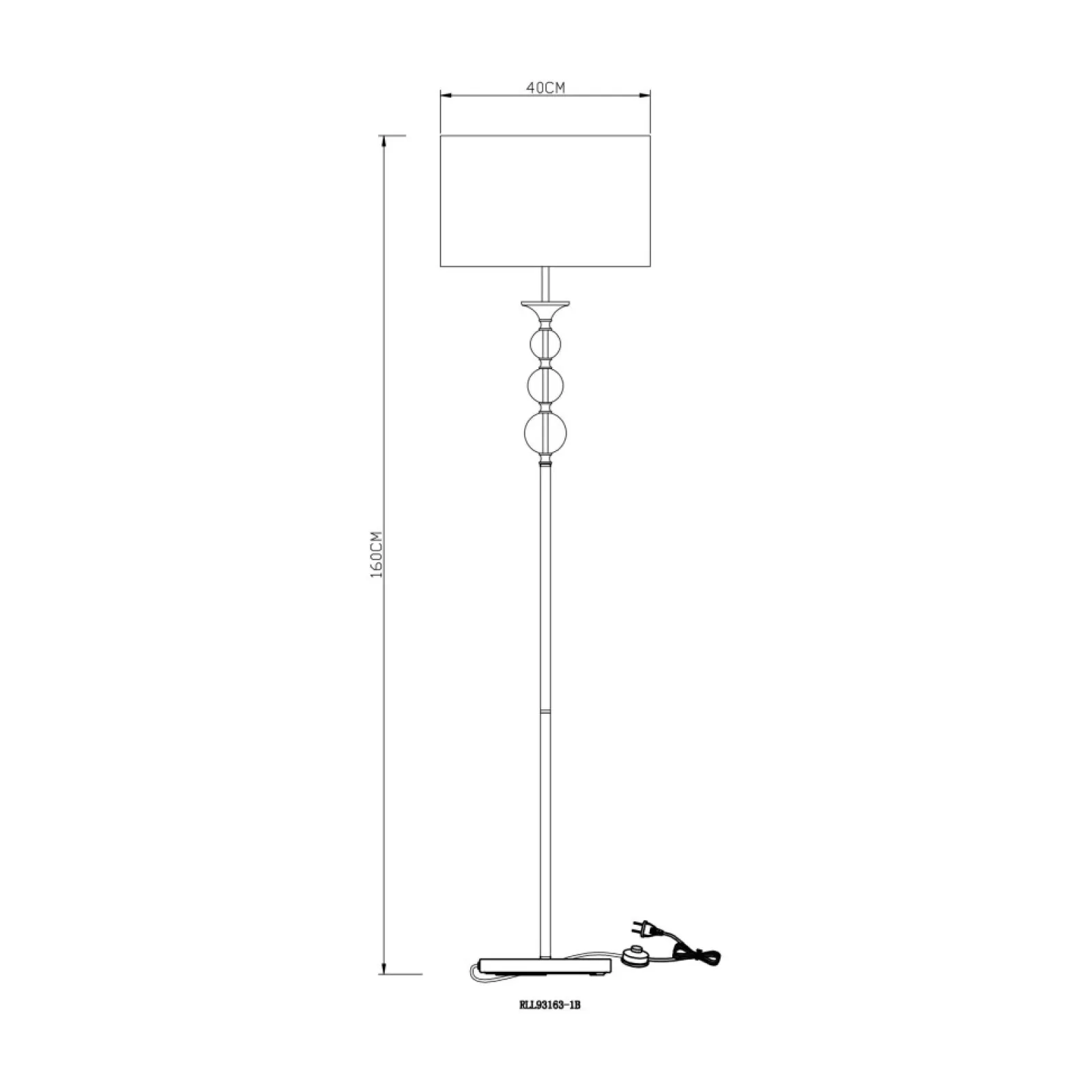 Sklep Kaja Elegancka lampa stojąca do stylowej sypialni RLL93163-1GW - REA II* Lampy Podłogowe Z Abażurem | Tradycyjne Lampy Podłogowe