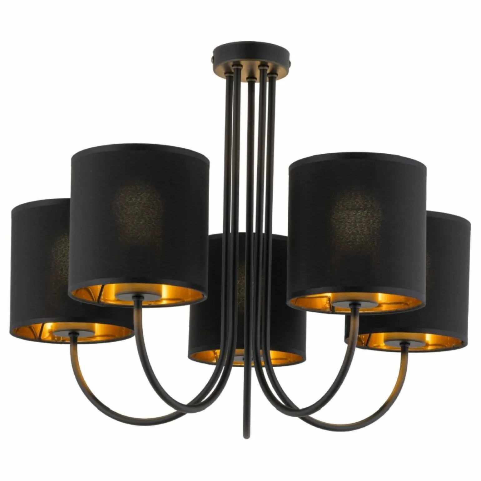 Shop Elegancka lampa sufitowa z czarno-złotymi abażurami TK 4595 – TORENS Żyrandole Nowoczesne