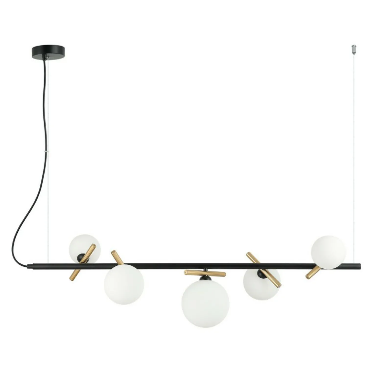 Cheap Elegancka lampa wisząca do salonu PND-5622-5-BK-W z serii REVERSO Żyrandole Nowoczesne