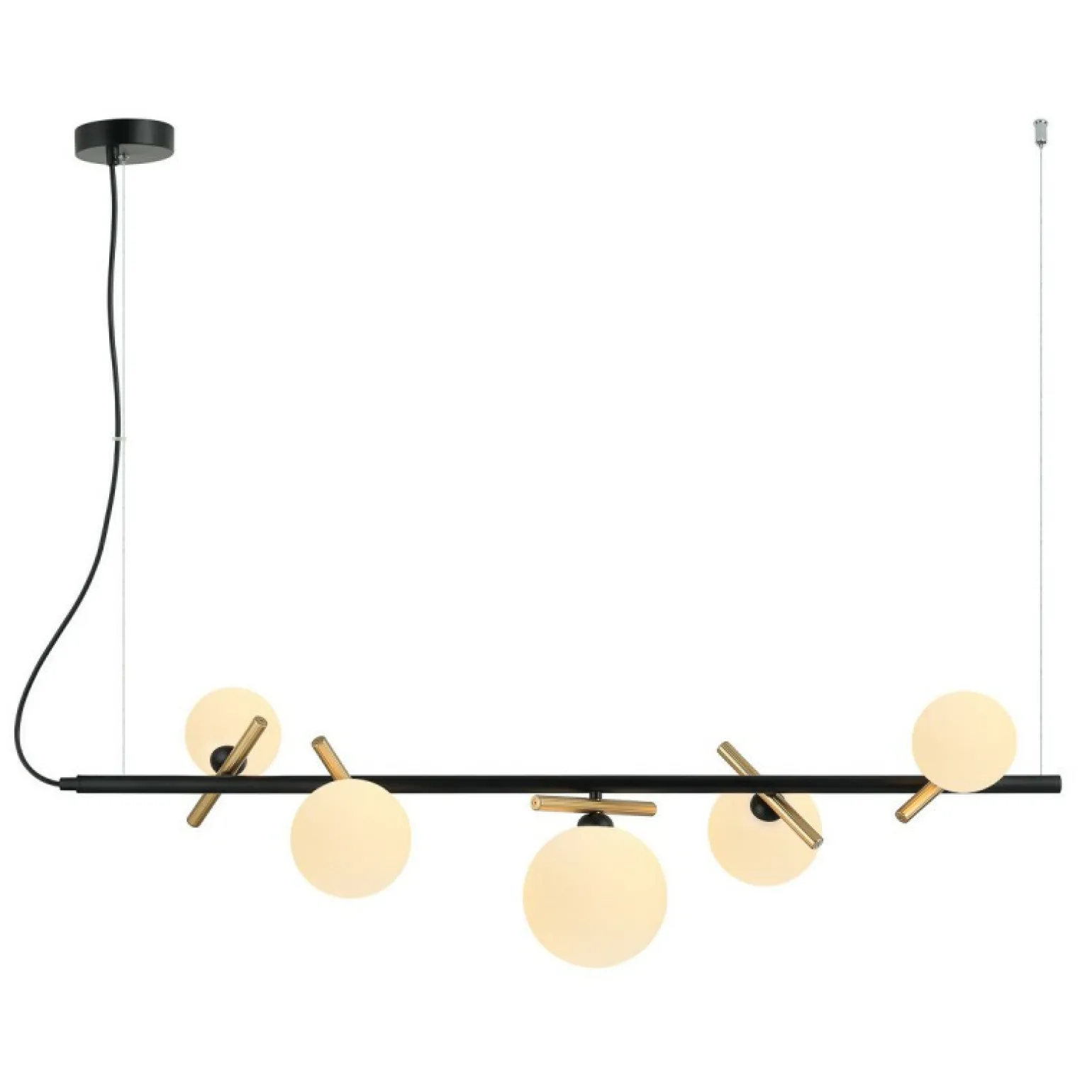 Cheap Elegancka lampa wisząca do salonu PND-5622-5-BK-W z serii REVERSO Żyrandole Nowoczesne