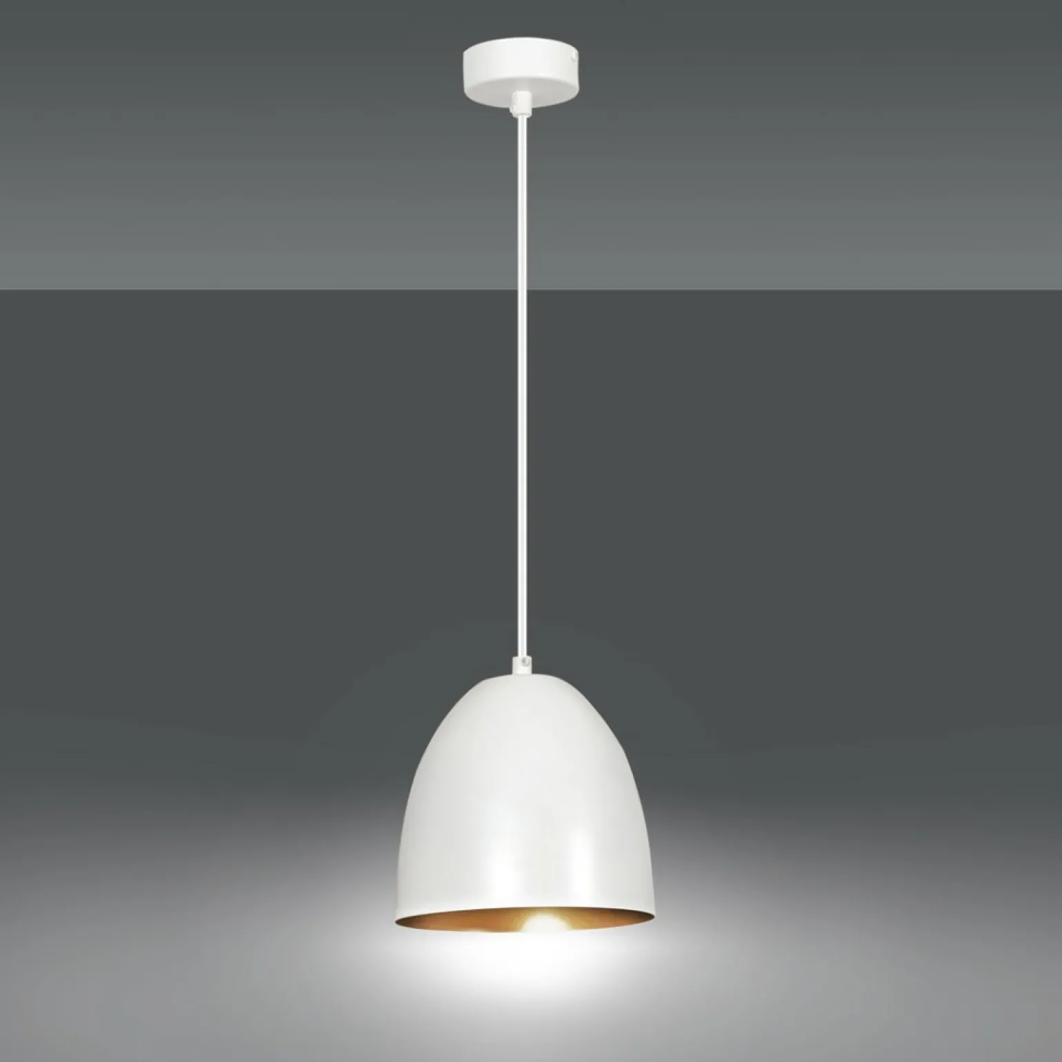 Shop Elegancka lampa wisząca w kolorze białym 411/1 | Kaja Oświetlenie Żyrandole Nowoczesne