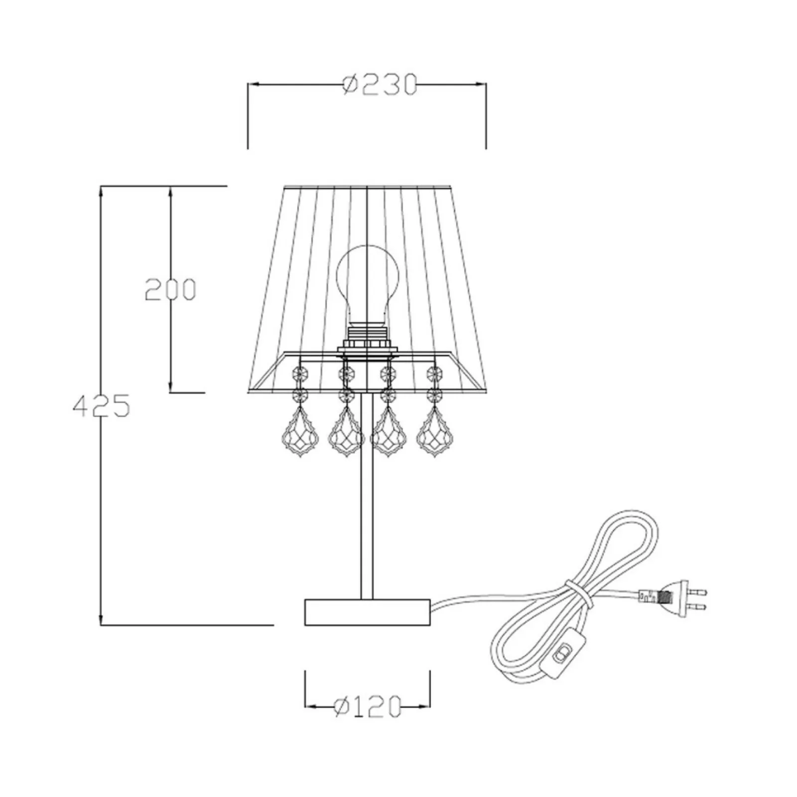 Sklep Kaja Elegancka lampka do sypialni LP-5005/1TS SREBRNA MONA | Kaja* Tradycyjne Lampki Stołowe