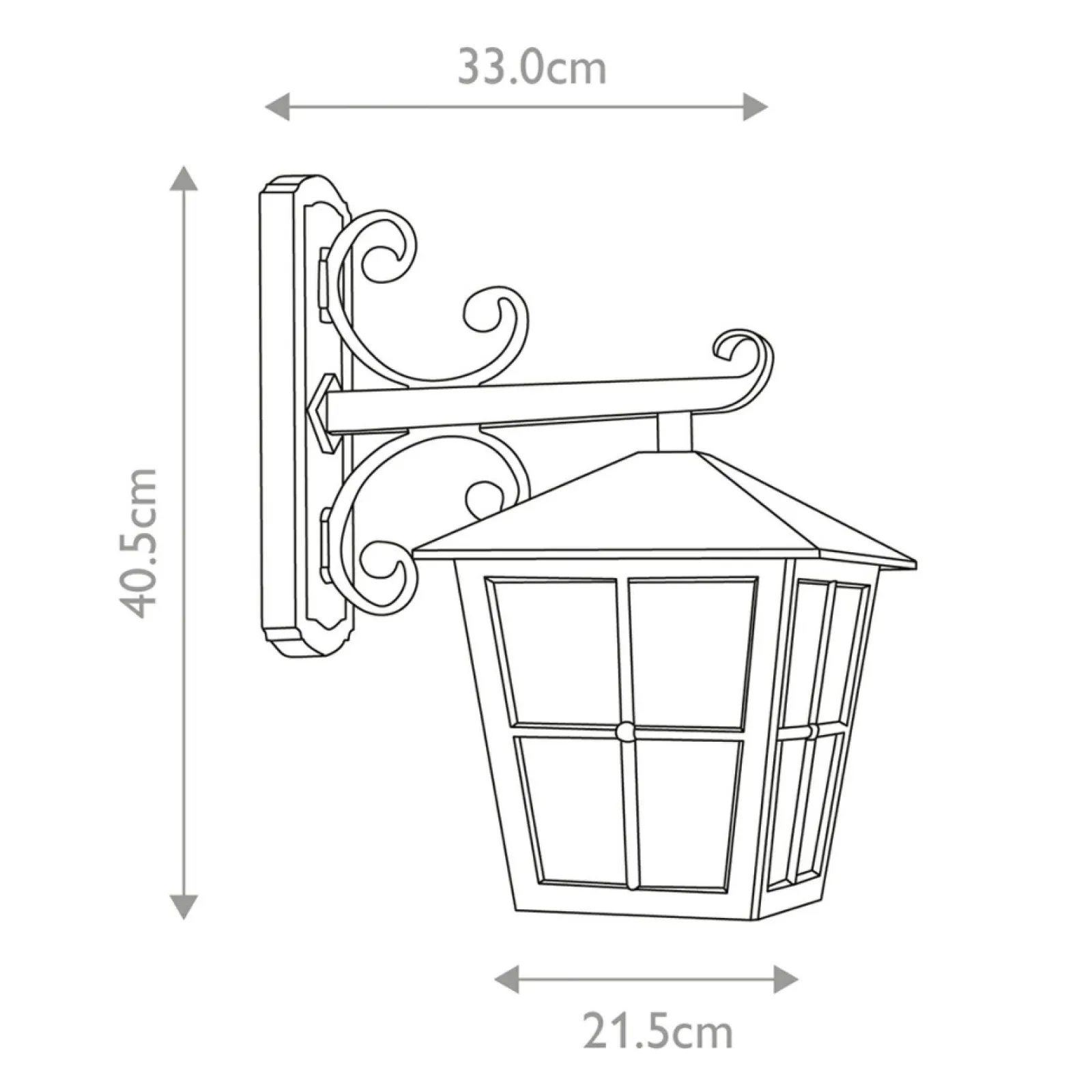 Sklep Kaja Elegancki kinkiet naścienny, IP43 BL52M-BLACK z serii CANTERBURY* Kinkiety Ogrodowe