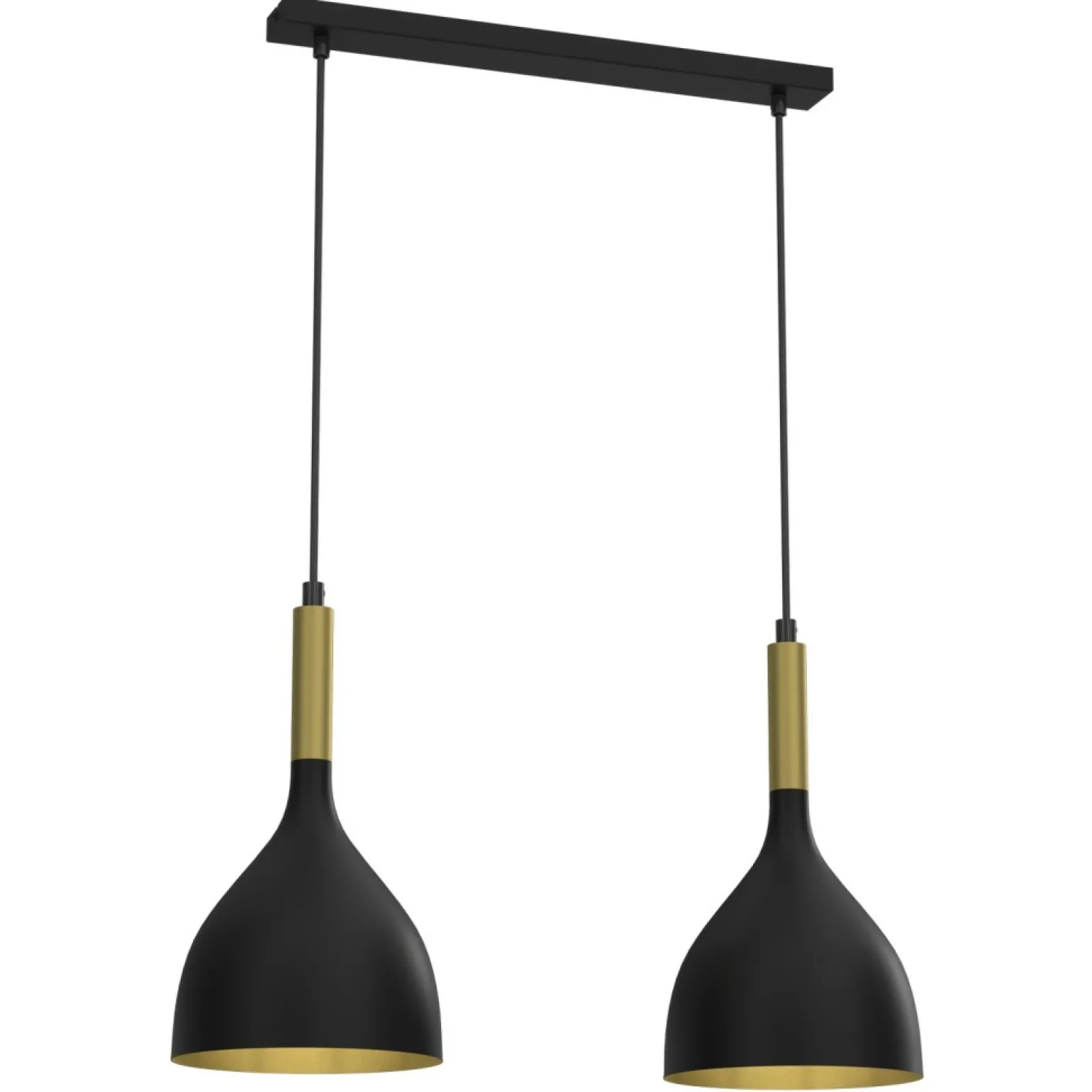 Store Estetyczna lampa wisząca, czarno-złote klosze LX 3954 z serii NOAK Żyrandole Nowoczesne