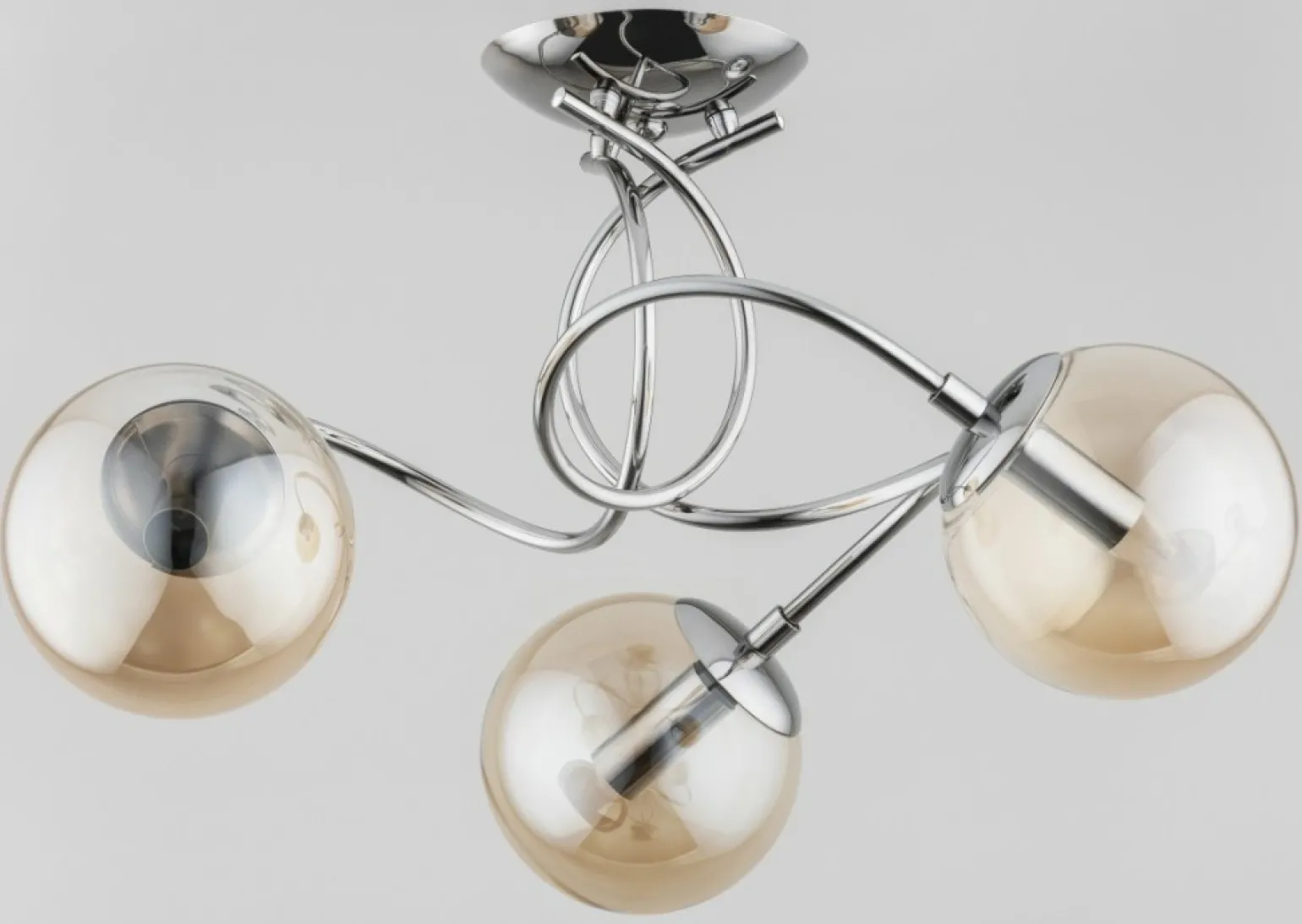 Outlet Finezyjna lampa sufitowa w chromie z 3 kloszami AL 63071 | Kaja Żyrandole Nowoczesne