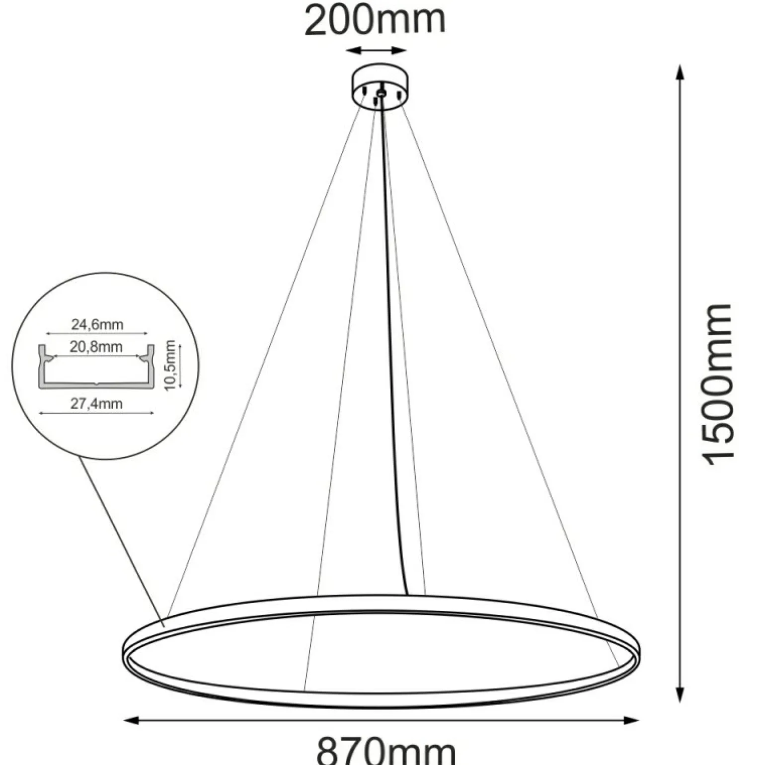 Shop Geometryczna lampa wisząca ⌀87cm 3000K ANT 5330 z serii AGA Żyrandole Nowoczesne