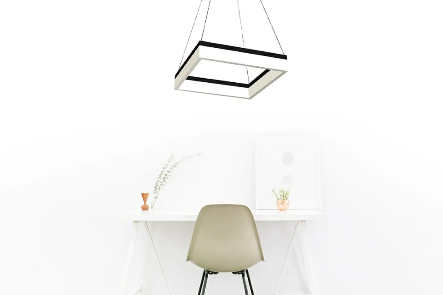 New Geometryczna lampa wisząca LED 41,5x41,5cm ML081 NERO | Kaja Żyrandole Nowoczesne