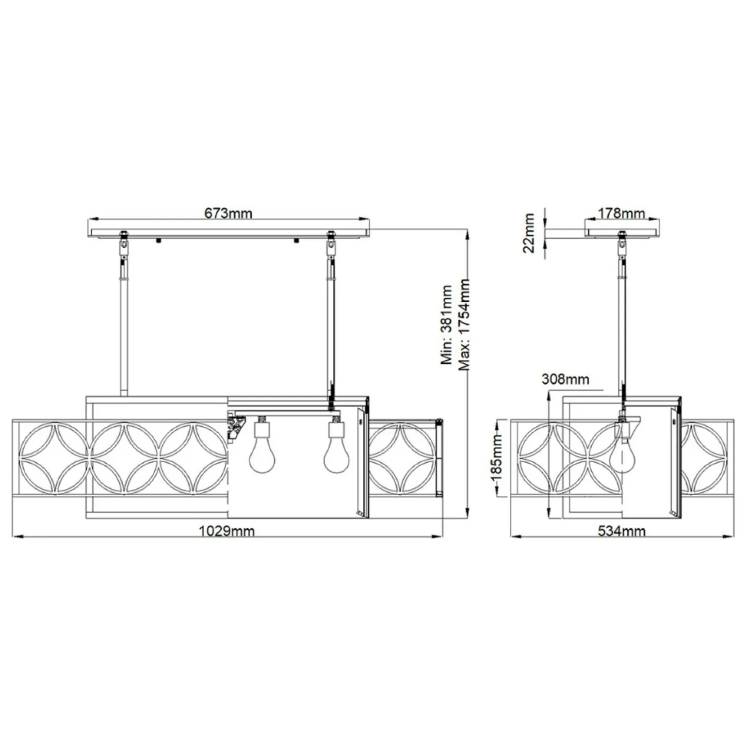 Outlet Geometryczna lampa wisząca z obręczą FE-REMY-P-A z serii REMY Żyrandole Nowoczesne