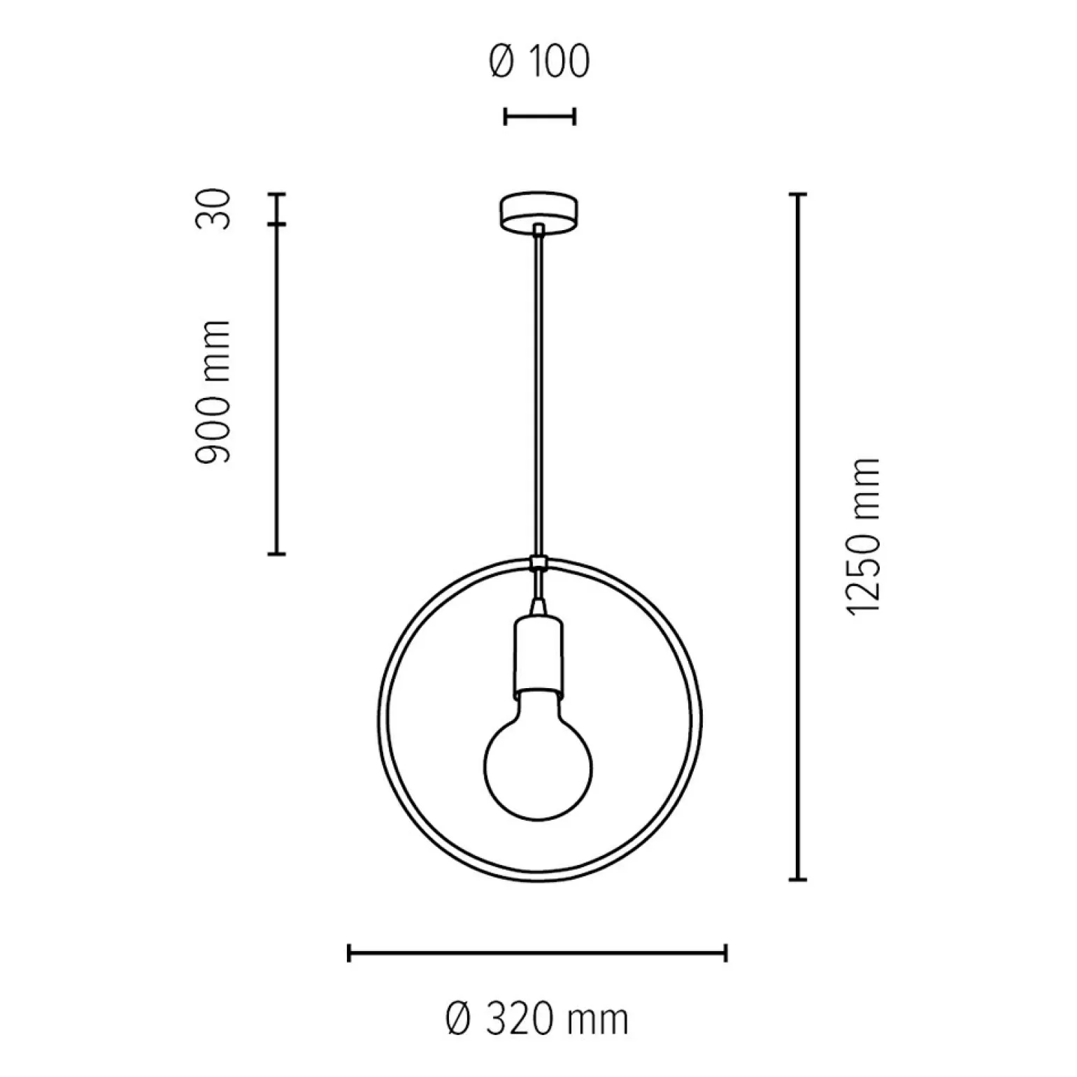 Store Geometryczna, okrągła lampa bez klosza 1650174 CARSTEN | Kaja Żyrandole Nowoczesne