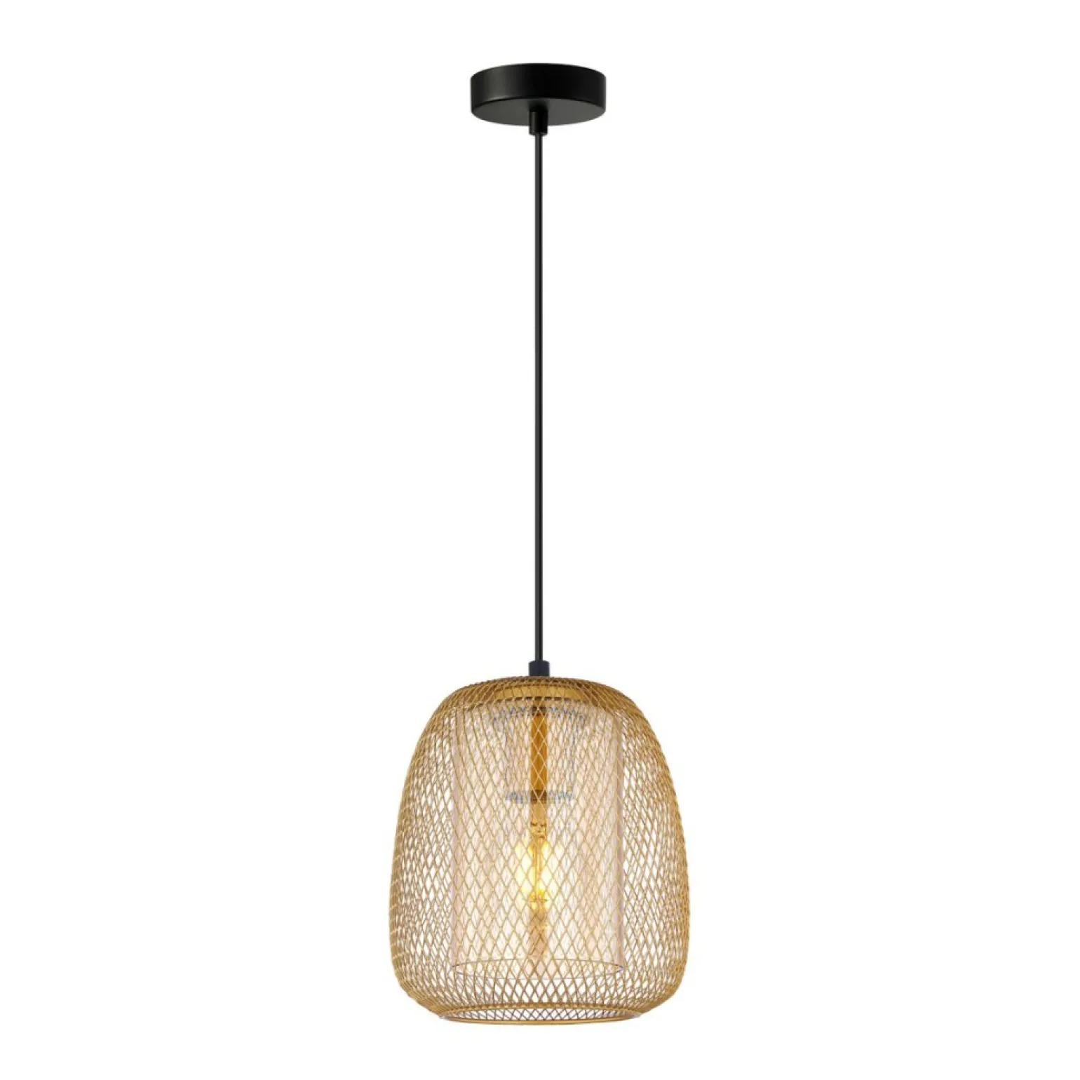 Clearance Gustowna lampa wisząca, bursztynowa PND-28612-GD-AMB z serii AMIRIA Żyrandole Nowoczesne