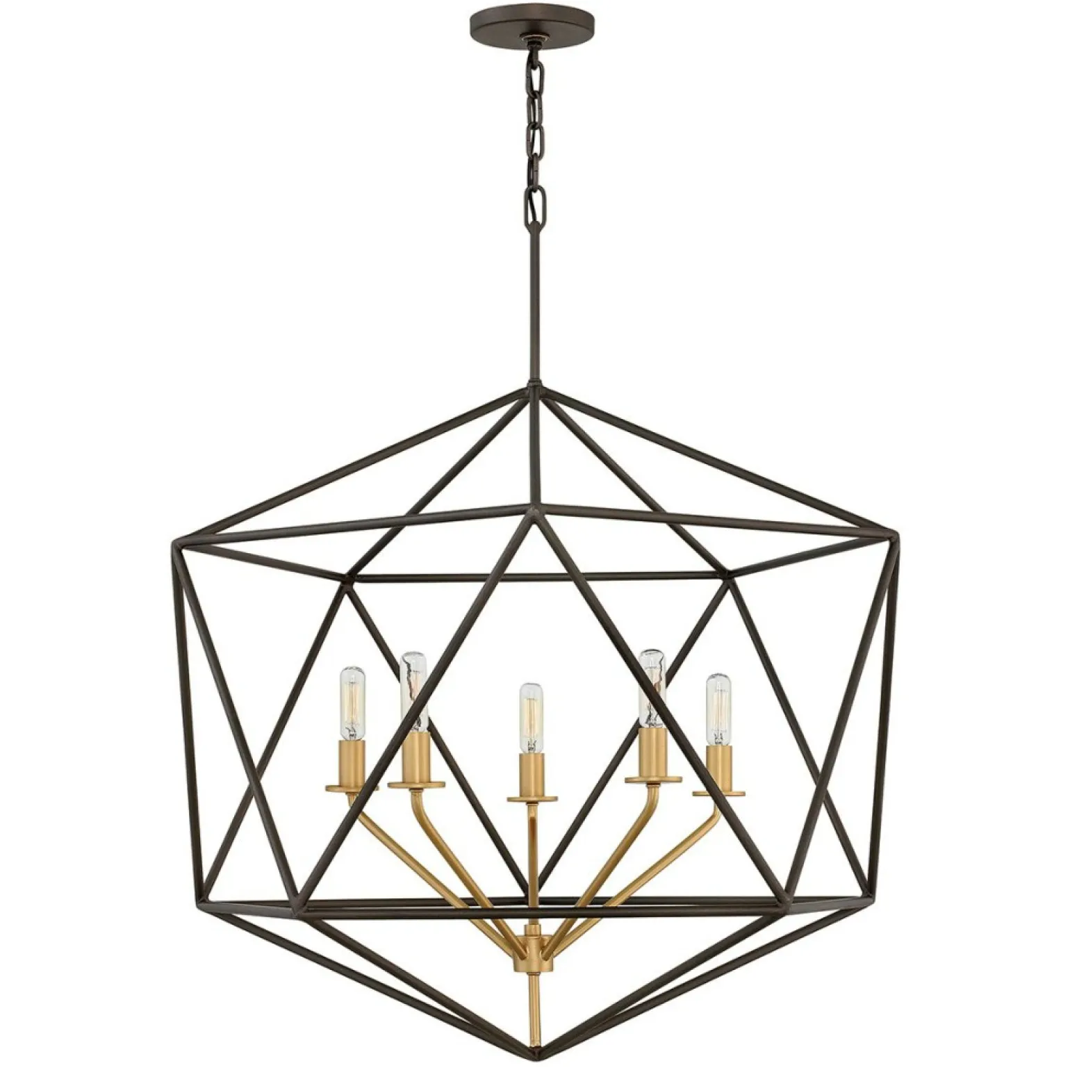 Shop Gustowna lampa wisząca, ze złotem HK-ASTRID-5P z serii ASTRID Żyrandole Nowoczesne