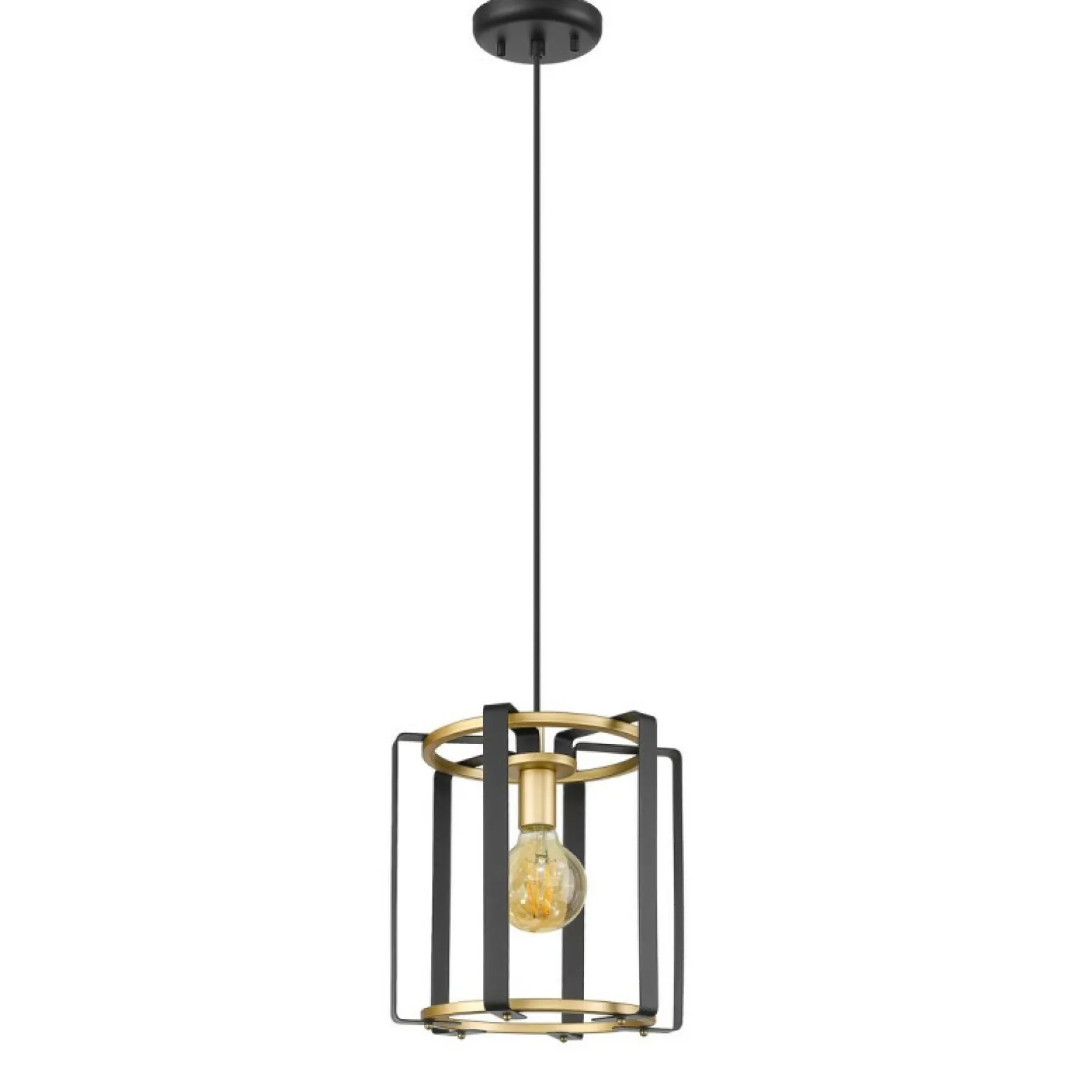 Hot Industrialna czarno-złota lampa wisząca PND-44003-1-BK-GD PRIMERO Żyrandole Nowoczesne