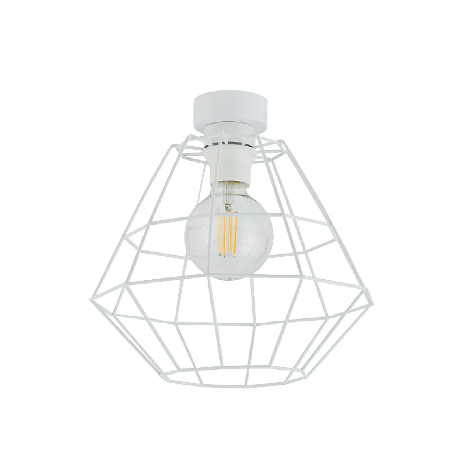 Sklep Kaja Industrialna, druciana, biała lampa sufitowa TK 6210 - DIAMOND NEW* Plafony Nowoczesne