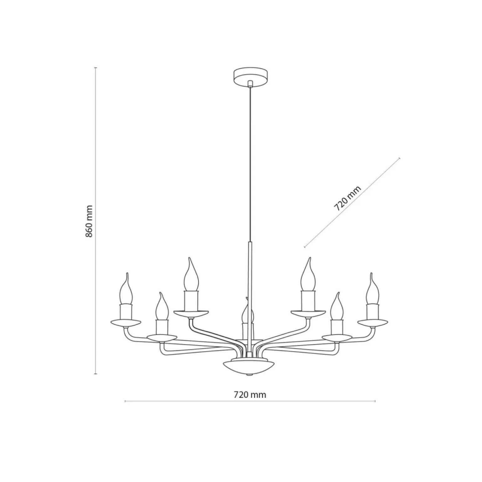 Sale Industrialna lampa wisząca świecznik do salonu TK 4613 z serii LIMAL Żyrandole Nowoczesne