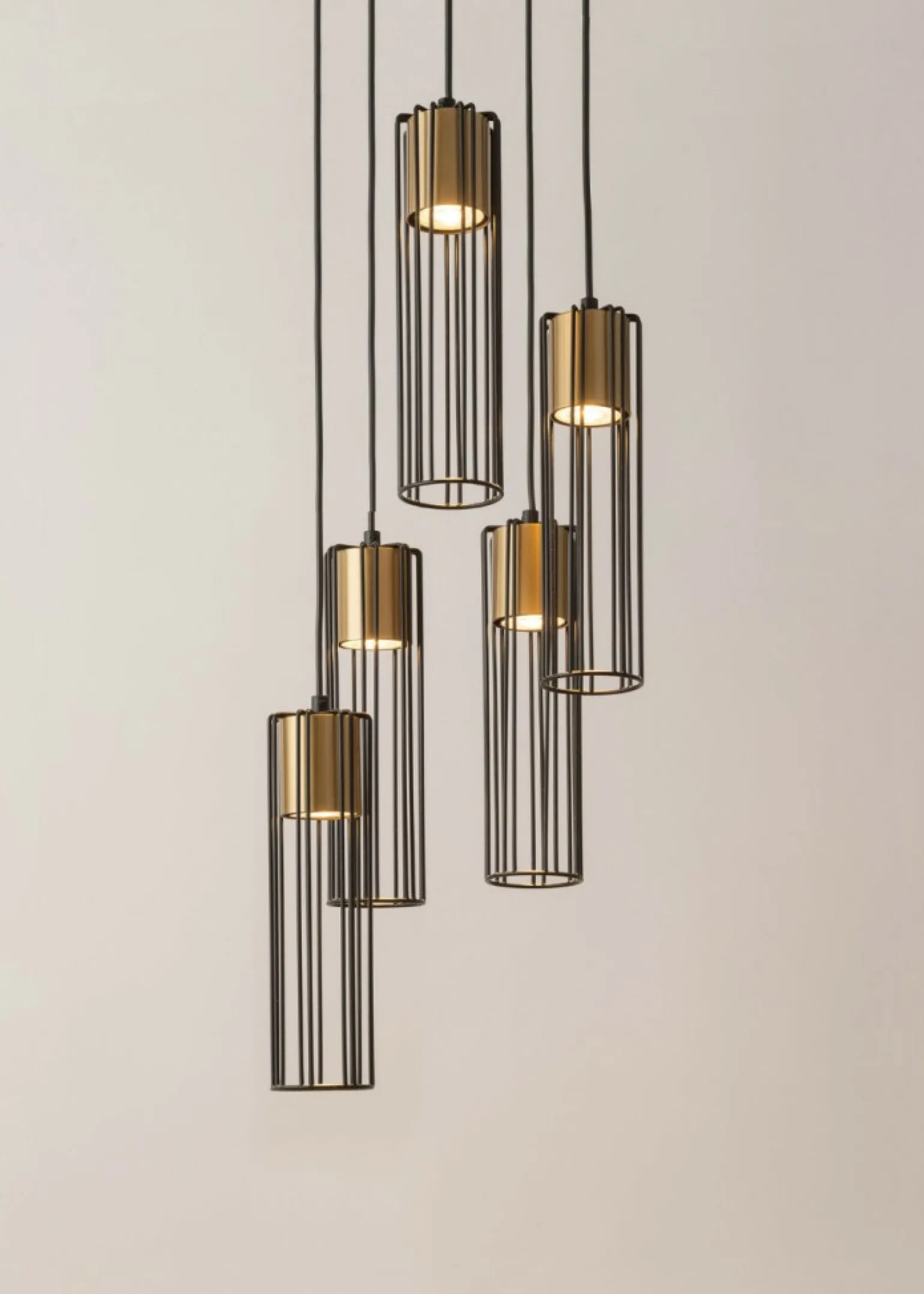 Flash Sale Kaskada lamp wiszących z drucianymi kloszami SIG 33461 FOBIA CZ/ZŁ Żyrandole Nowoczesne