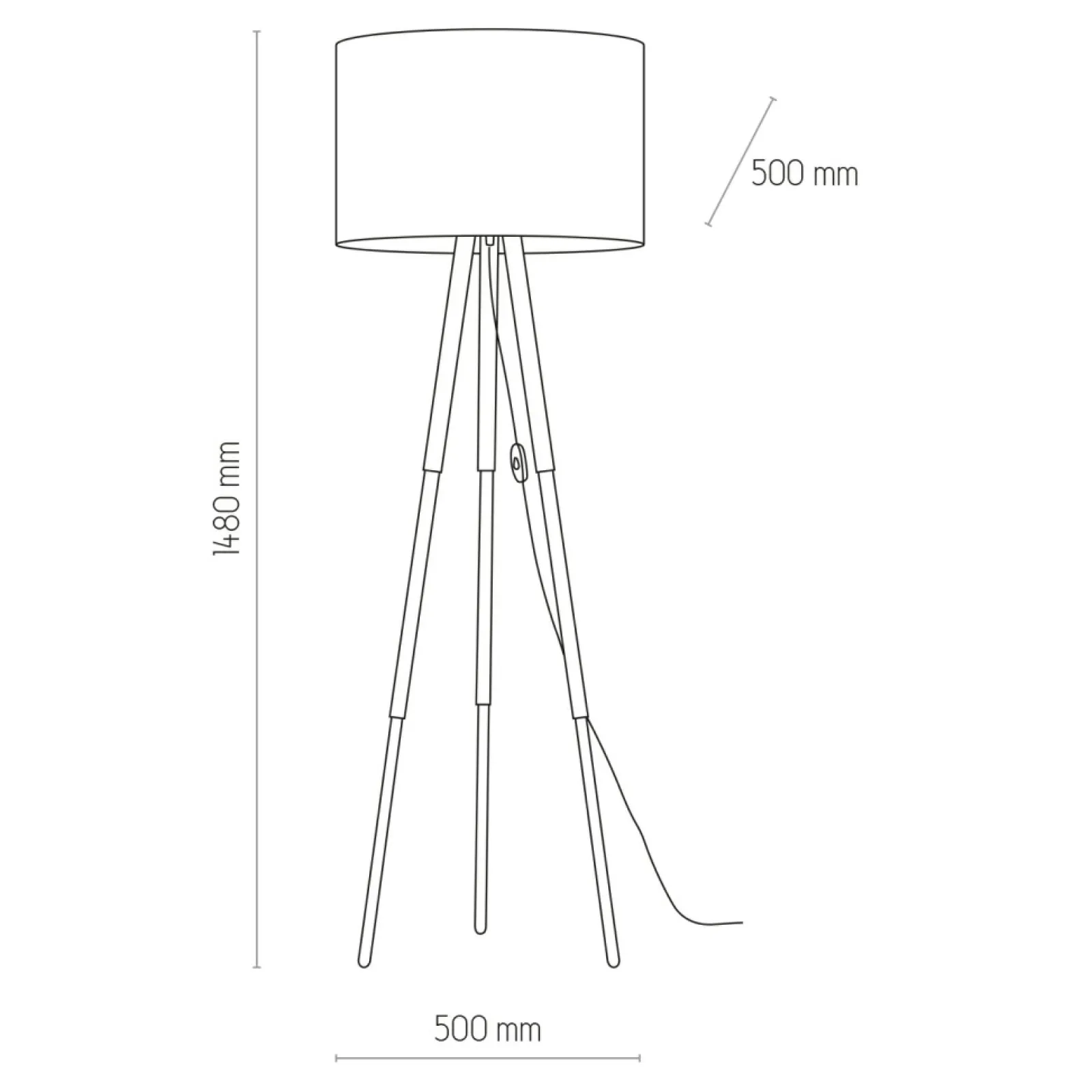 Sklep Kaja Klasyczna lampa stojąca drewniany trójnóg TK 5286 TOKYO | Kaja* Lampy Podłogowe Z Abażurem