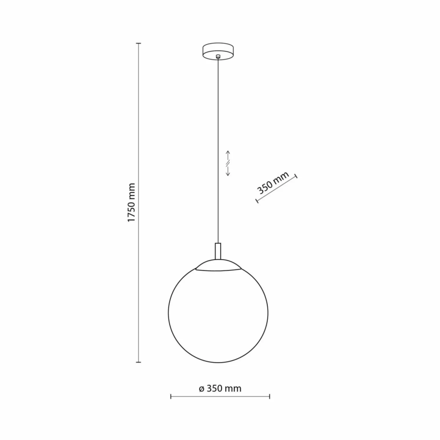 Outlet Klasyczna lampa wisząca z białą kulą ⌀35cm TK 5671 ESME WHITE | Kaja Żyrandole Nowoczesne