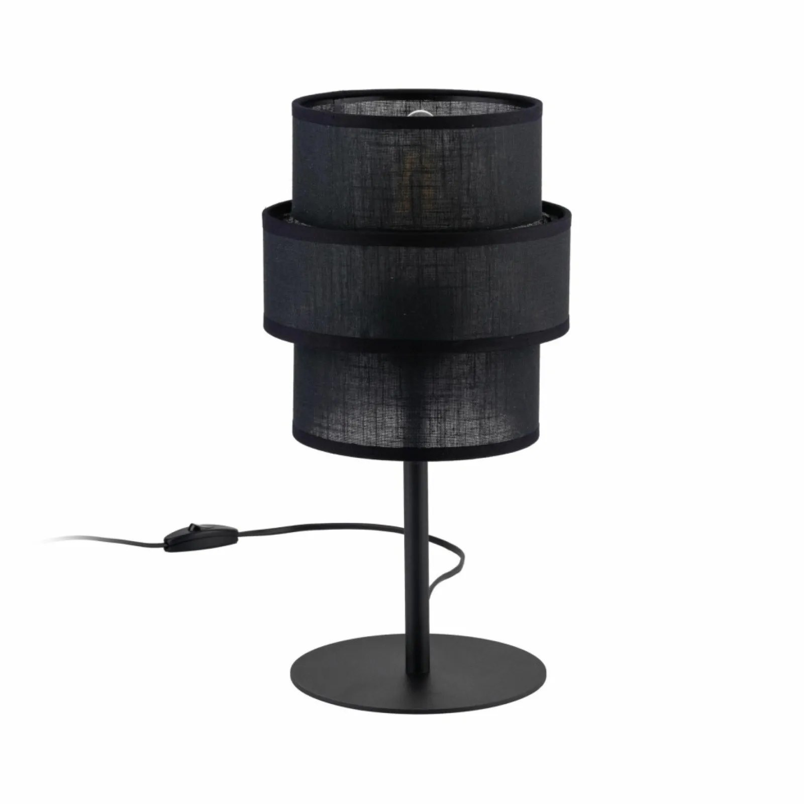 Sklep Kaja Klasyczna lampka na szafkę w sypialni TK 5895 CALISTO BLACK | Kaja* Lampki Stołowe Z Abażurem | Tradycyjne Lampki Stołowe