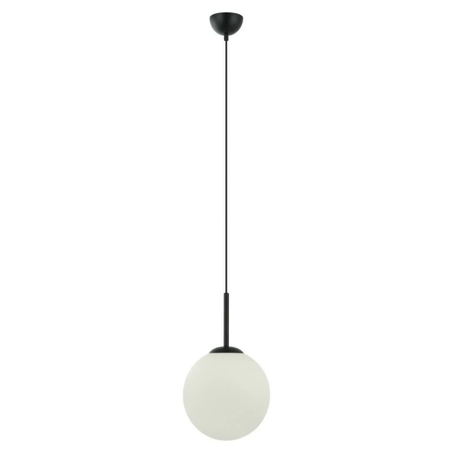 Hot Klasyczny zwis z mlecznym kloszem ⌀25cm PND-5578-1M-BK z serii DEORE Żyrandole Nowoczesne