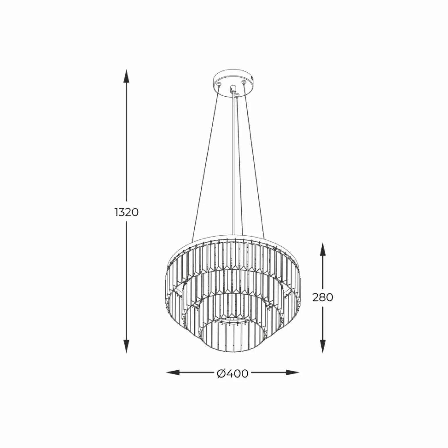 Best Sale Kryształowa lampa wisząca do salonu P17127-4-1GD TIFANNY | Kaja Żyrandole Nowoczesne