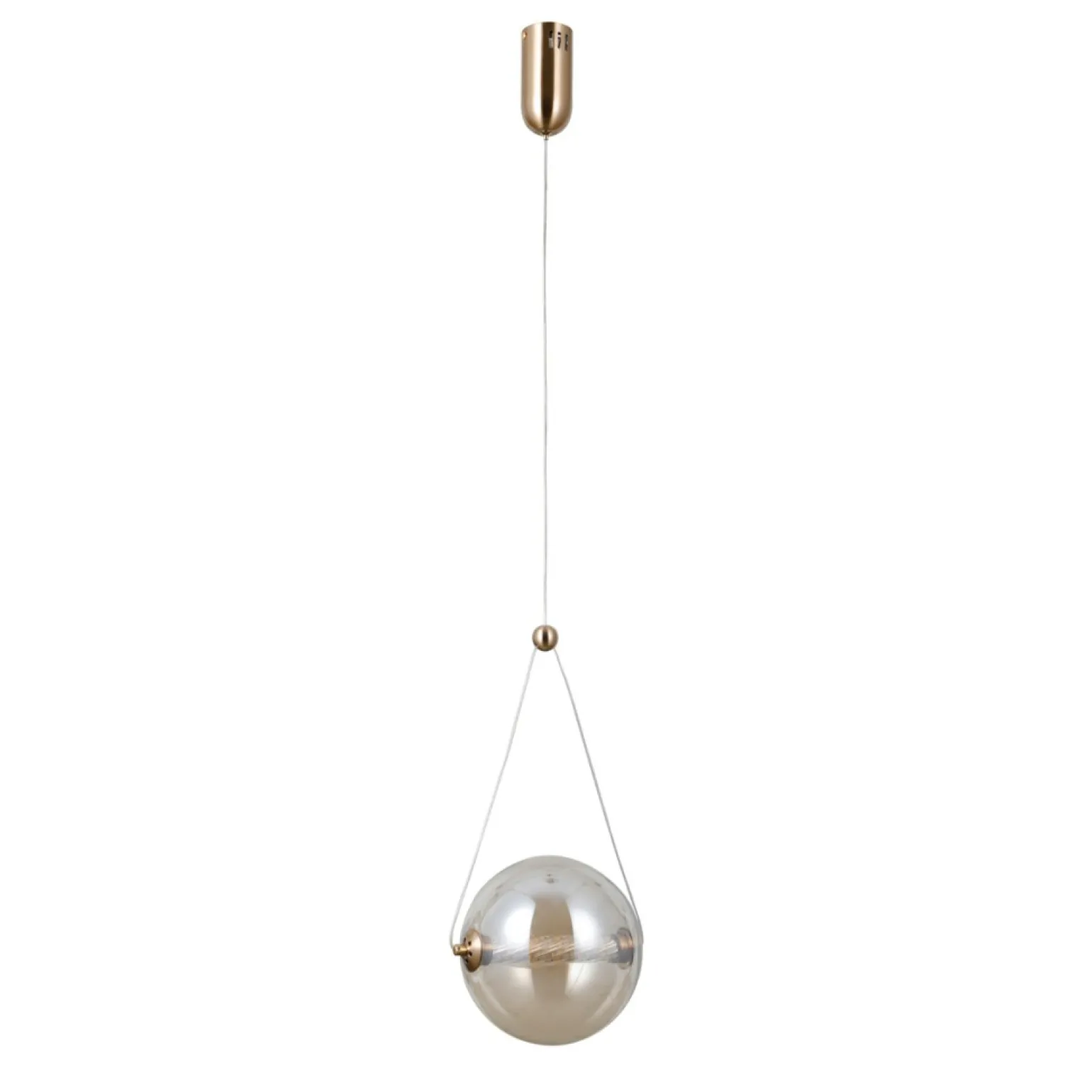 Fashion Kulista lampa wisząca, bursztynowa PND-34361-M-HBR-AMB z serii RASTIA Żyrandole Nowoczesne