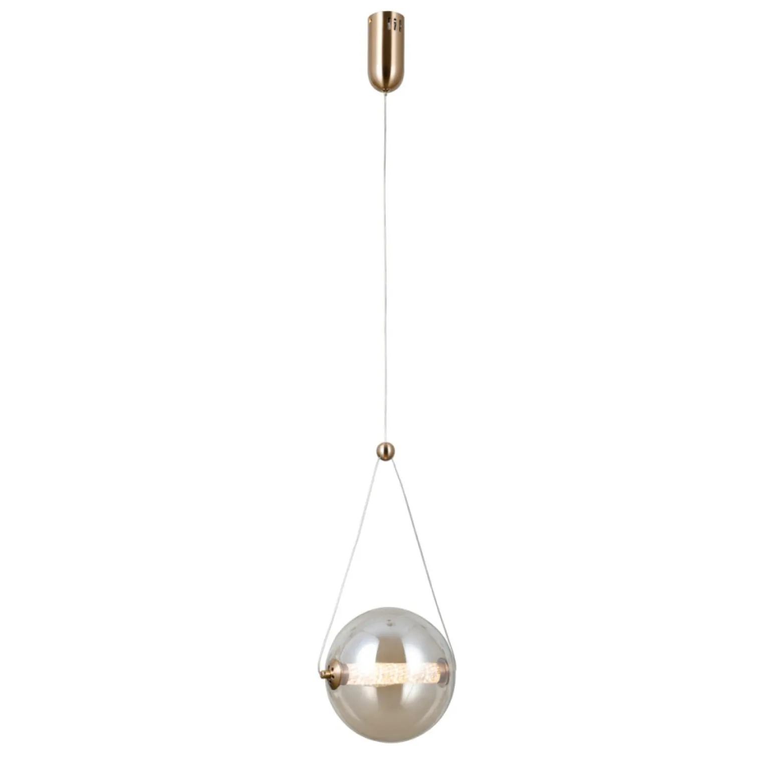 Fashion Kulista lampa wisząca, bursztynowa PND-34361-M-HBR-AMB z serii RASTIA Żyrandole Nowoczesne