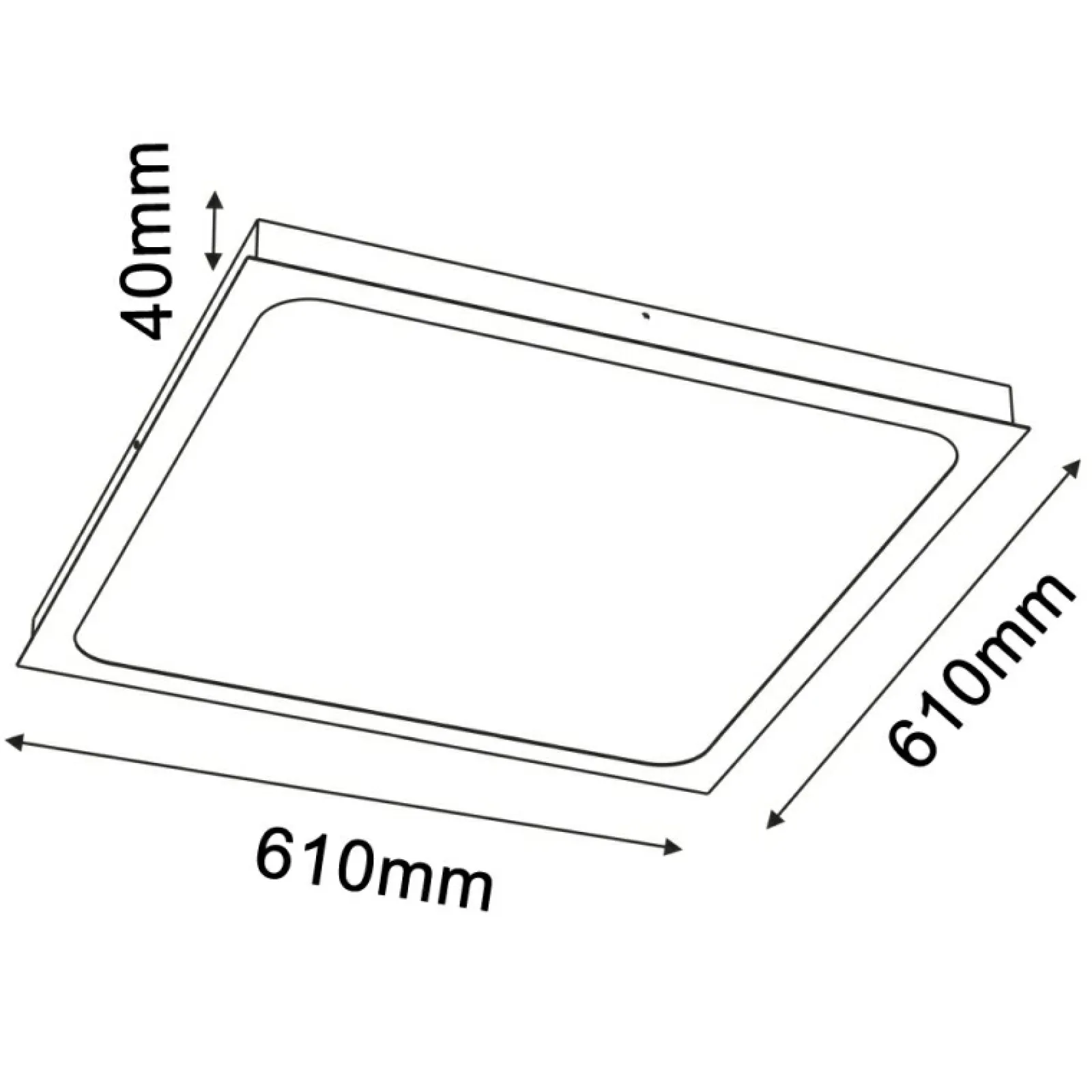 Sklep Kaja Kwadratowy plafon, ciepłe światło 61x61cm 3000K ANT 1058 HIKA | Kaja* Plafony Klasyczne | Plafony Nowoczesne