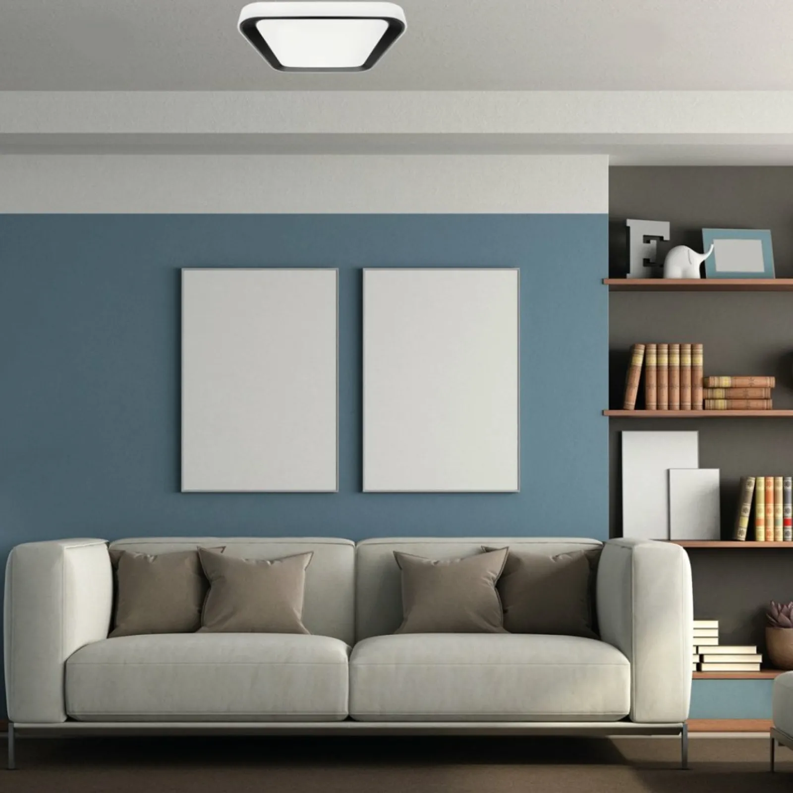 Sklep Kaja Kwadratowy plafon sufitowy, biało-czarny ML7929 z serii QUADRO | Kaja Oświetleni* Plafony Nowoczesne | Lampy Led
