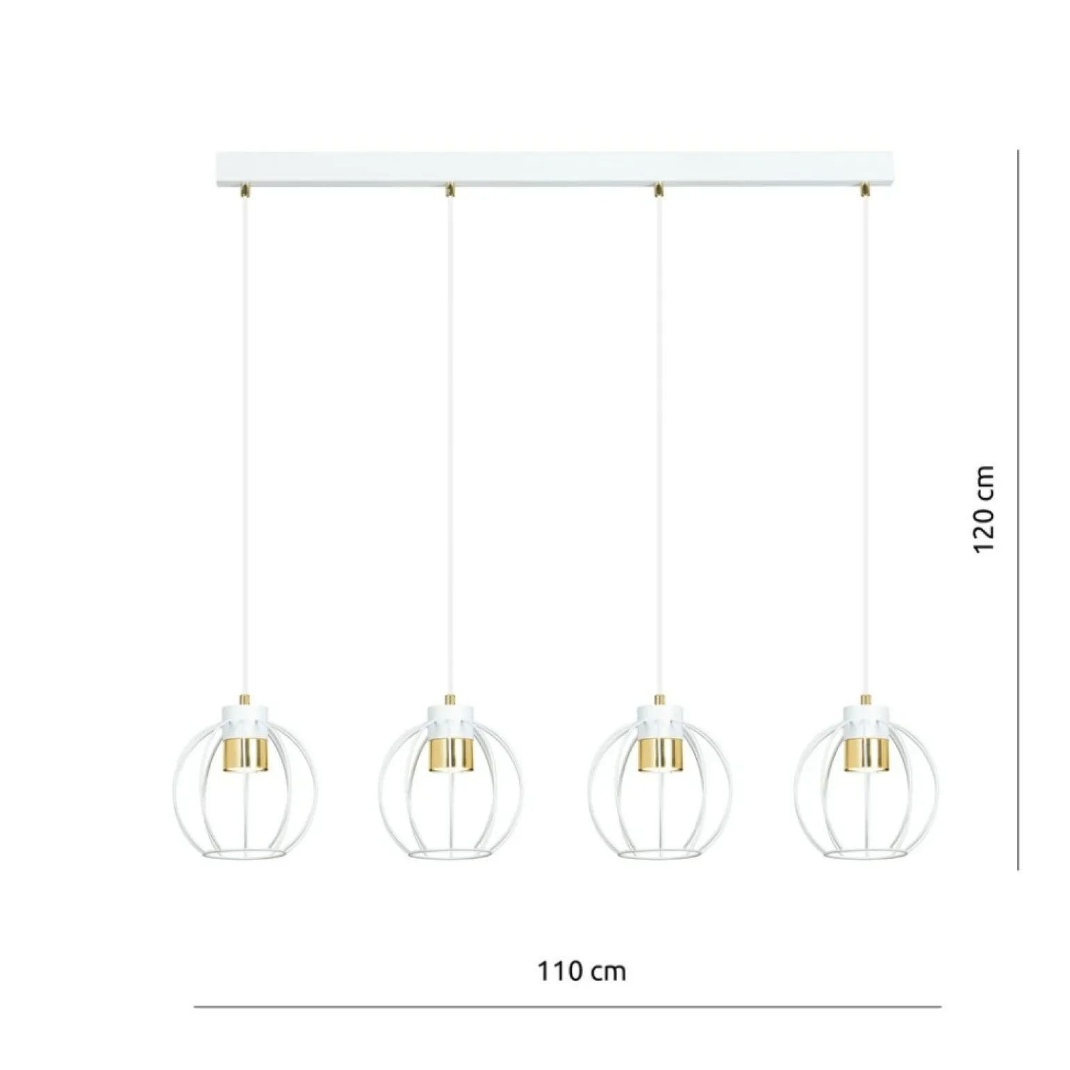 Sale Lampa - cztery druciane klosze zwisające z listwy 1224/4 z serii AJAX Żyrandole Nowoczesne