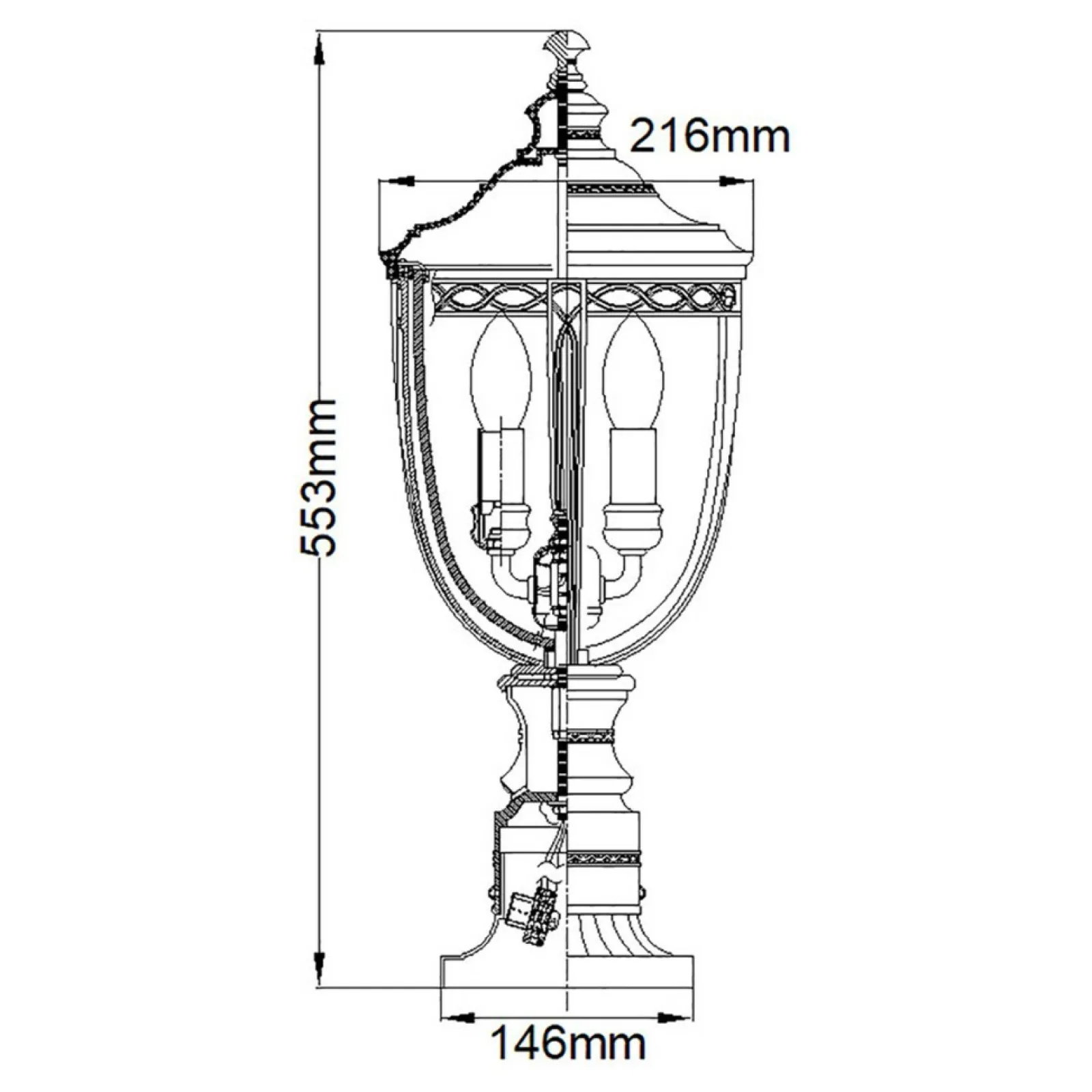 Sklep Kaja Lampa 3 punkty światła, FE-EB3-M-BRB z serii ENGLISH BRIDLE* Lampy Ogrodowe Stojące