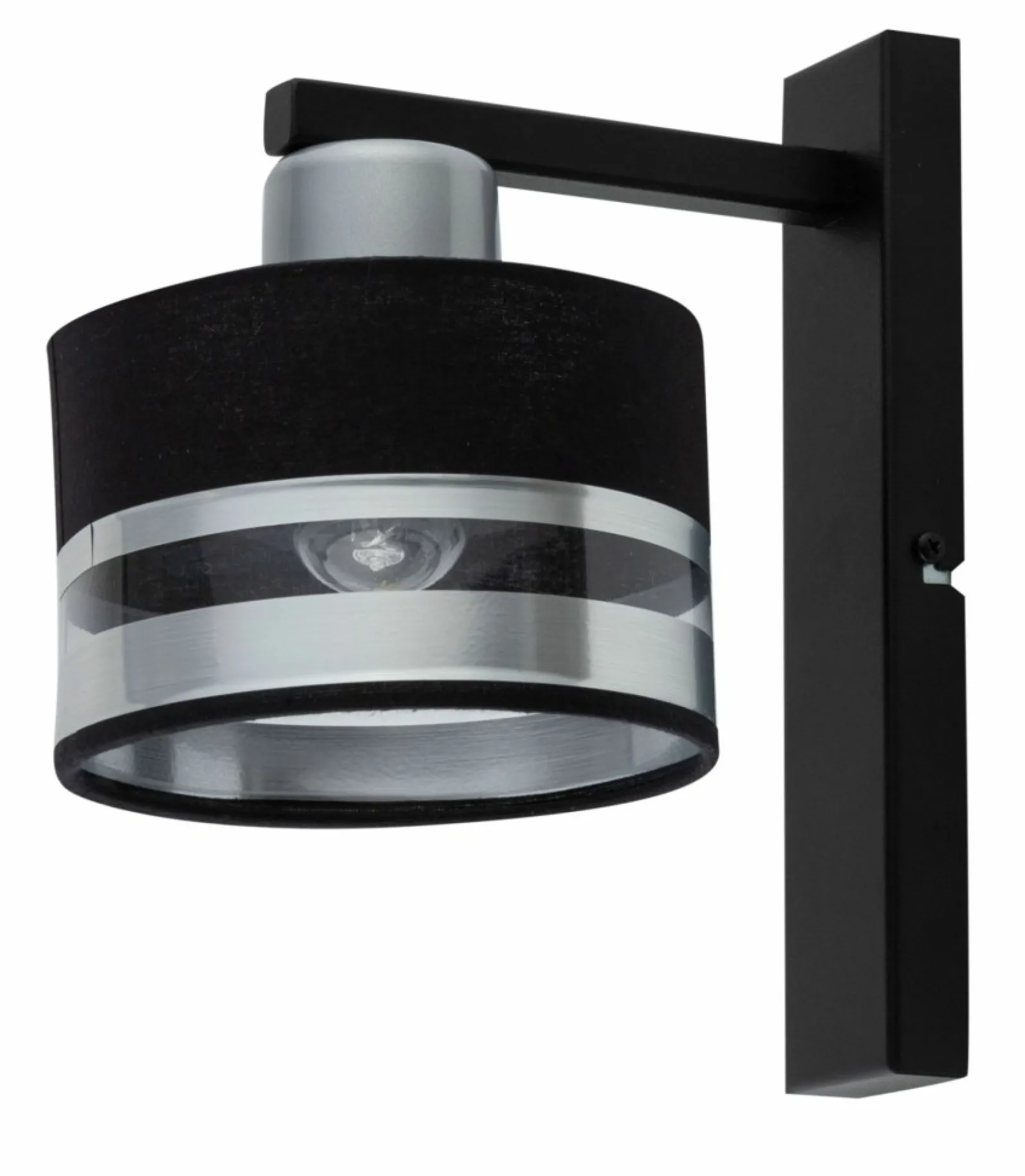 Sklep Kaja Lampa ścienna z czarno-srebrnym abażurem SIG 32154 z serii PRO | Kaja* Kinkiety Tradycyjne