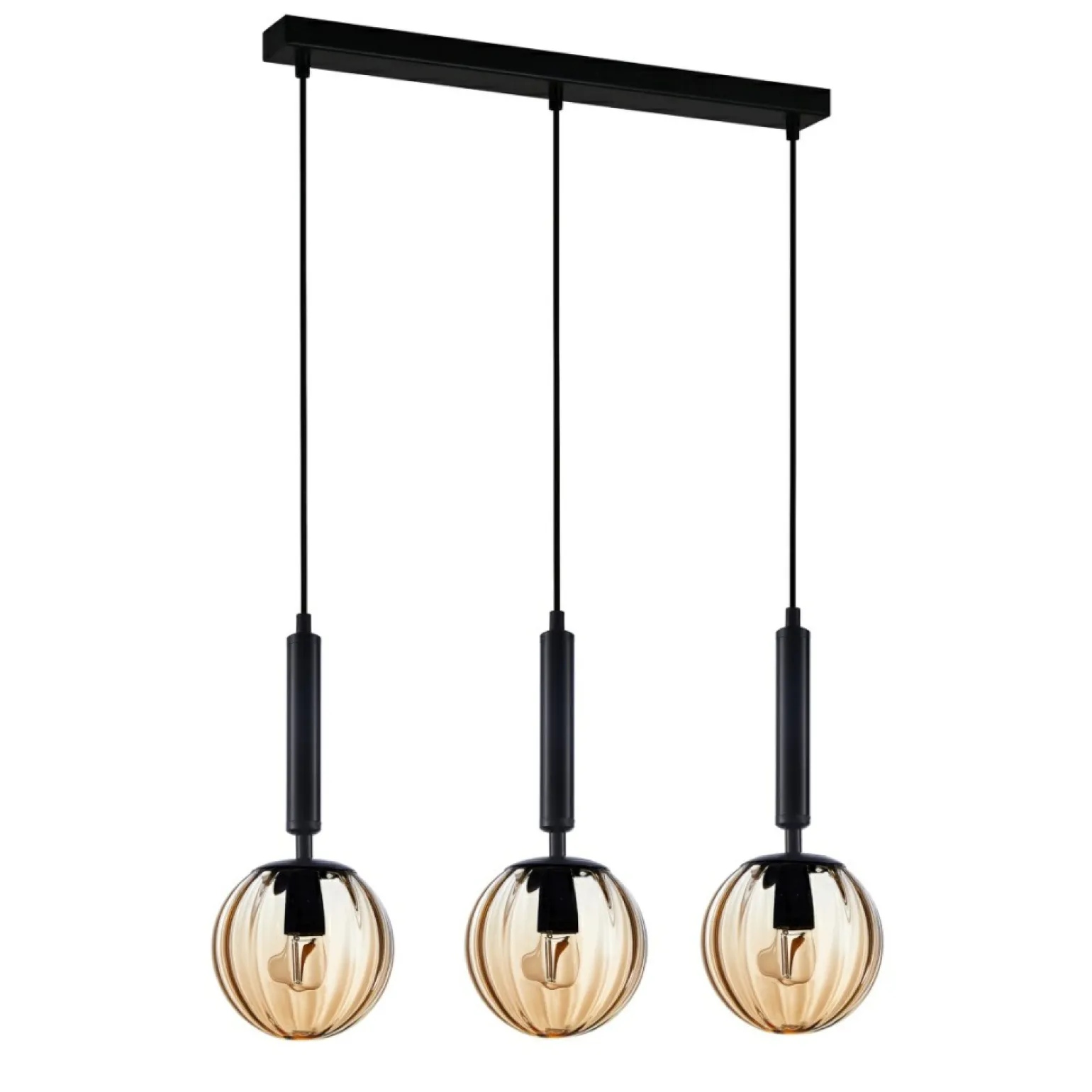 Shop Lampa idealna do jadalni PND-2324-3L BK+AMB RAVENA | Kaja Oświetlenie Żyrandole Nowoczesne