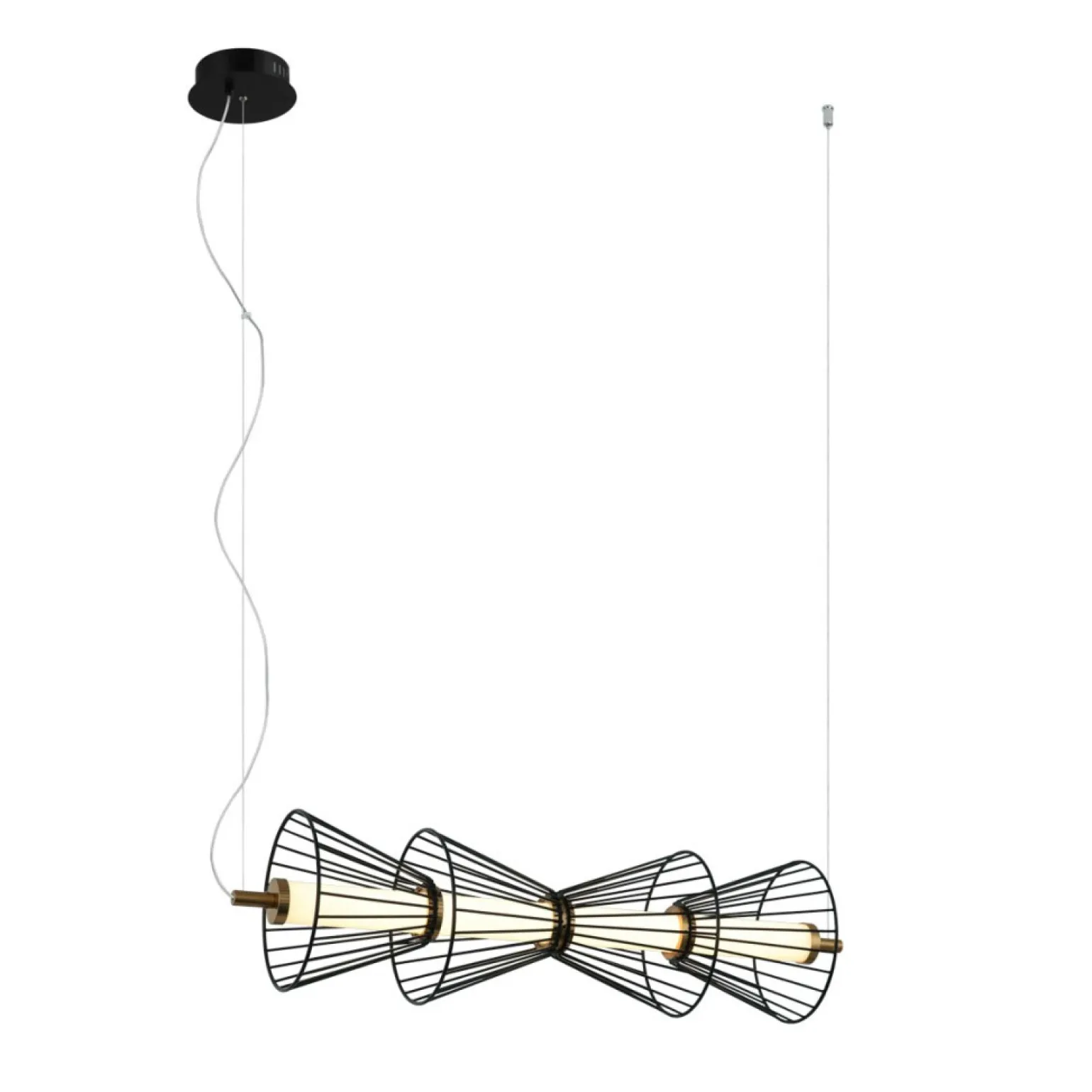 Discount Lampa LED z drucianym zdobieniem PND-63849-4-BK SANKE | Kaja Żyrandole Nowoczesne