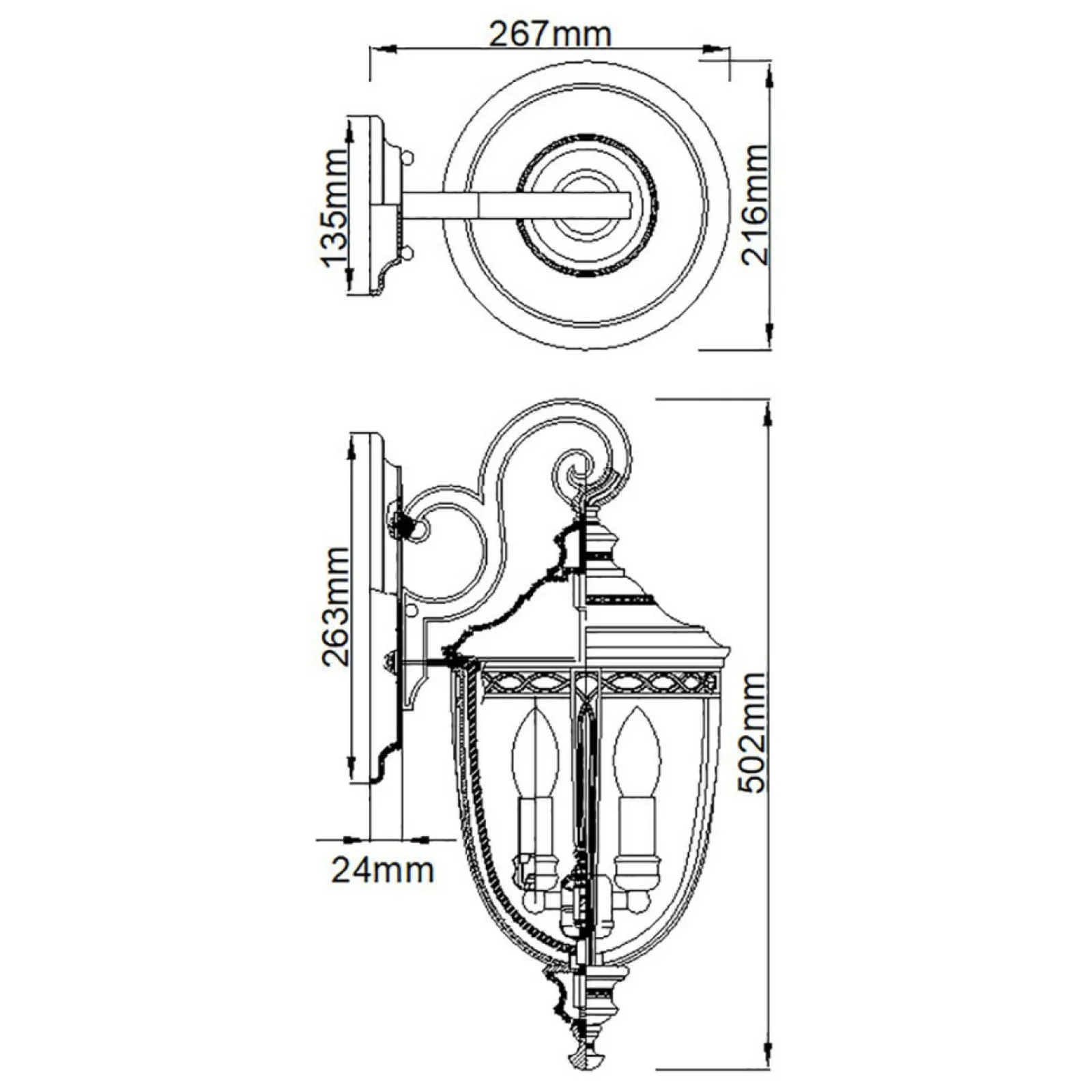 Sklep Kaja Lampa naścienna, owa FE-EB2-M-BRB z serii ENGLISH BRIDLE* Kinkiety Ogrodowe