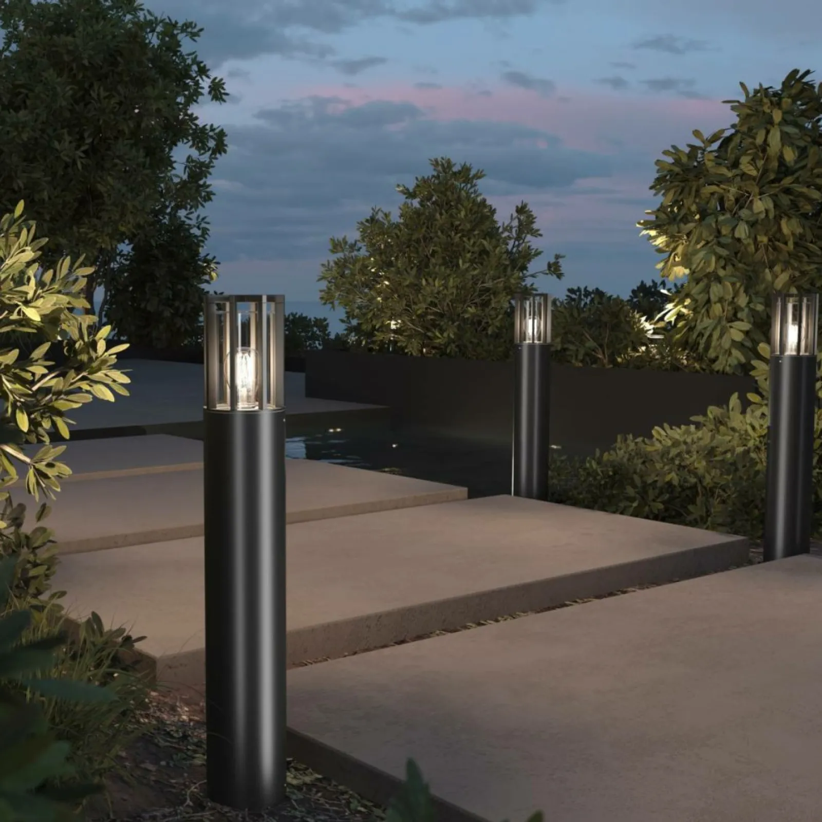 Sklep Kaja Lampa ogrodowa stojąca, czarny kolor O453FL-01GF z serii BARREL* Lampy Ogrodowe Stojące