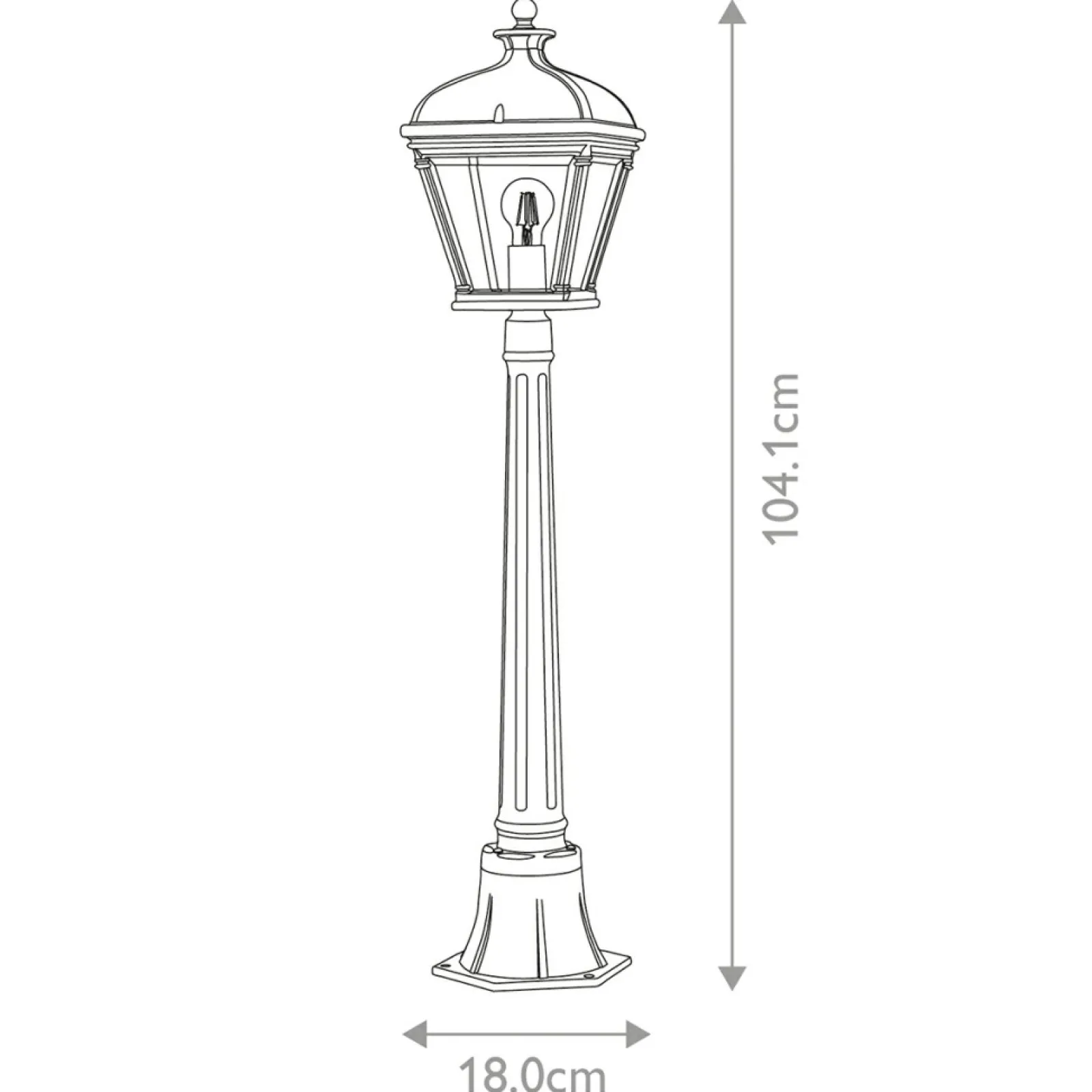Sklep Kaja Lampa ogrodowa, stojąca, metrowa BAYVIEW-4M-BK z serii BAYVIEW* Lampy Ogrodowe Stojące