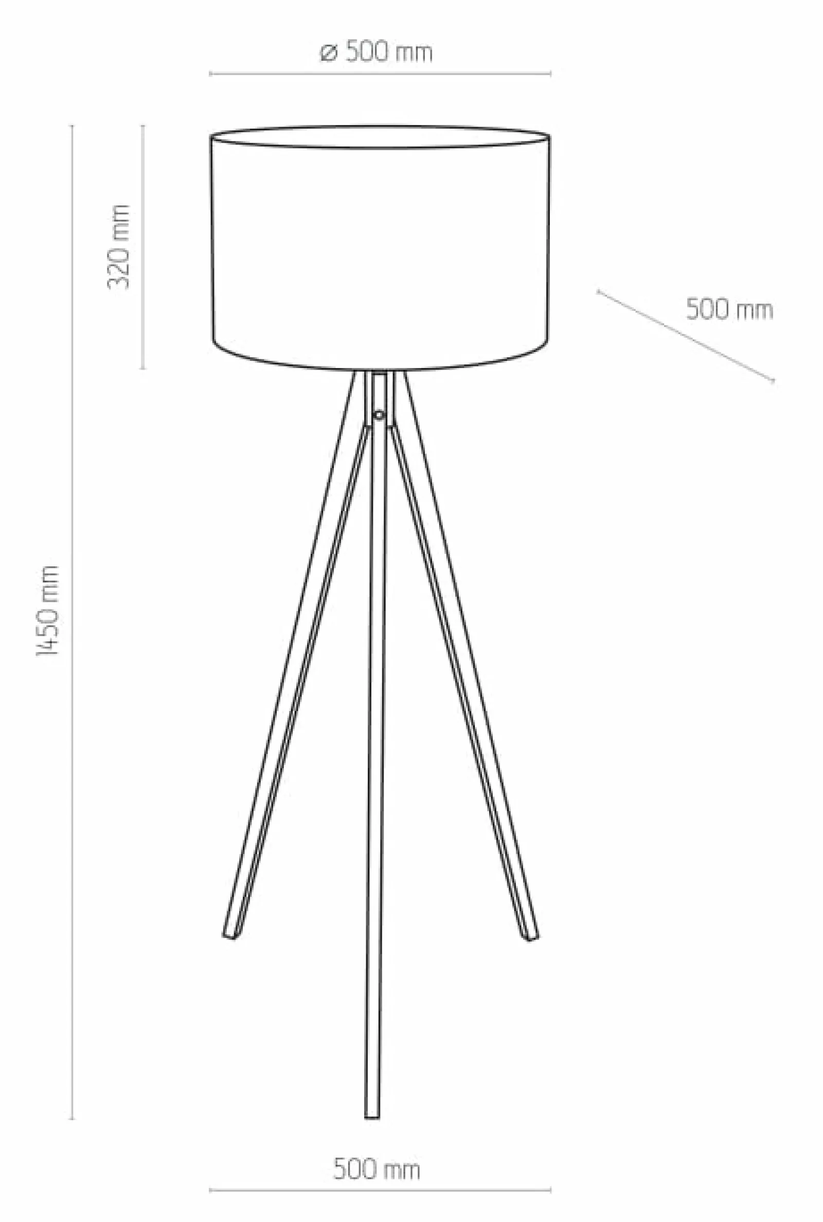 Sklep Kaja Lampa podłogowa drewniany trójnóg TK 5038 TREVISO | Kaja Oświetlenie* Lampy Podłogowe Z Abażurem